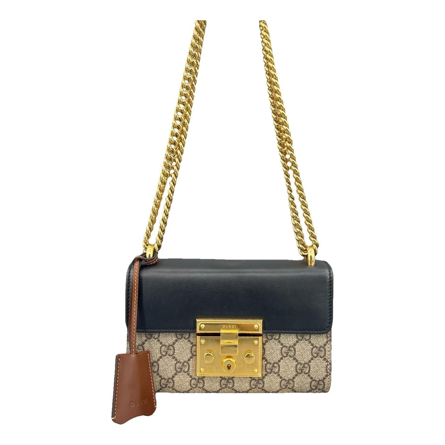 Padlock leather handbag
