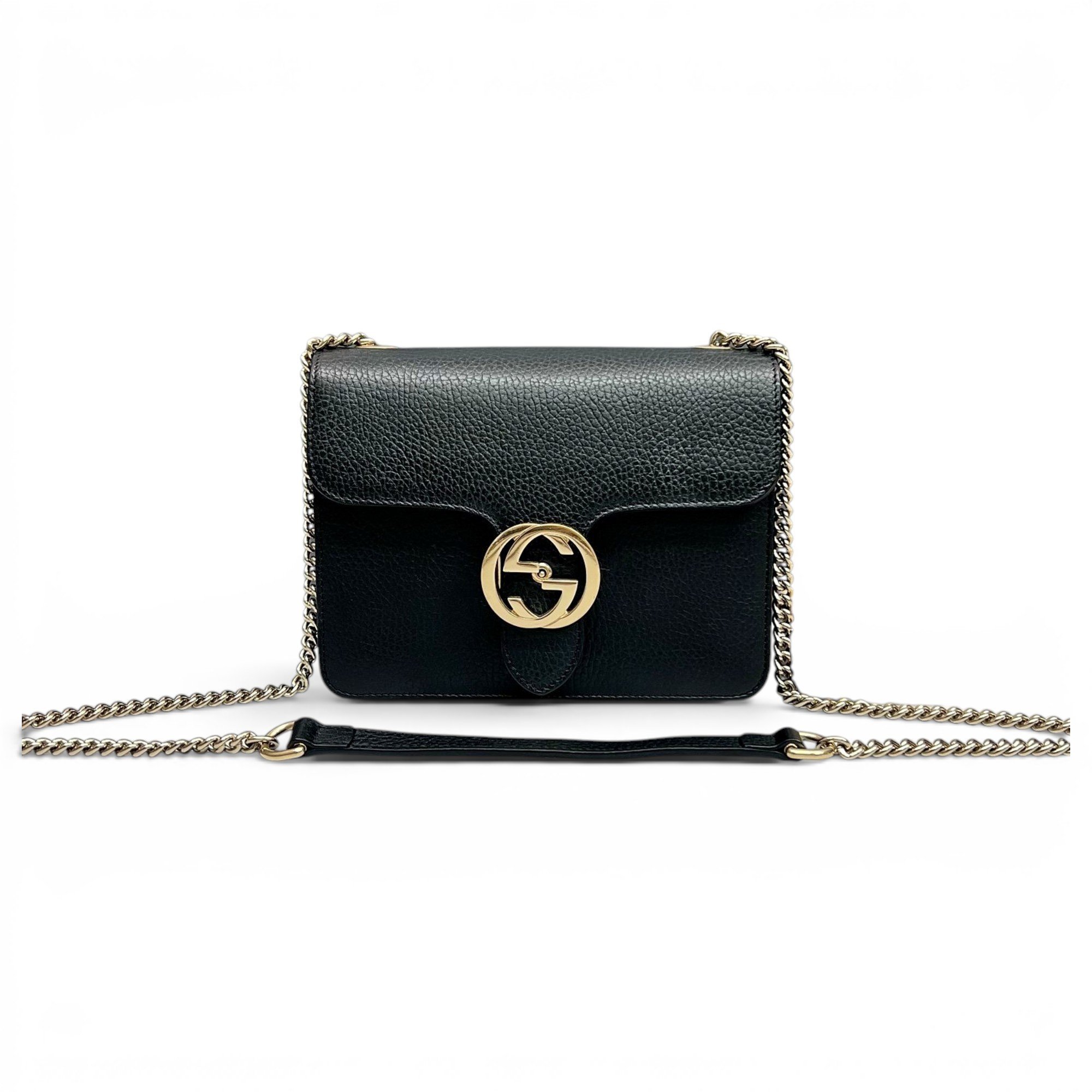 Interlocking leather handbag