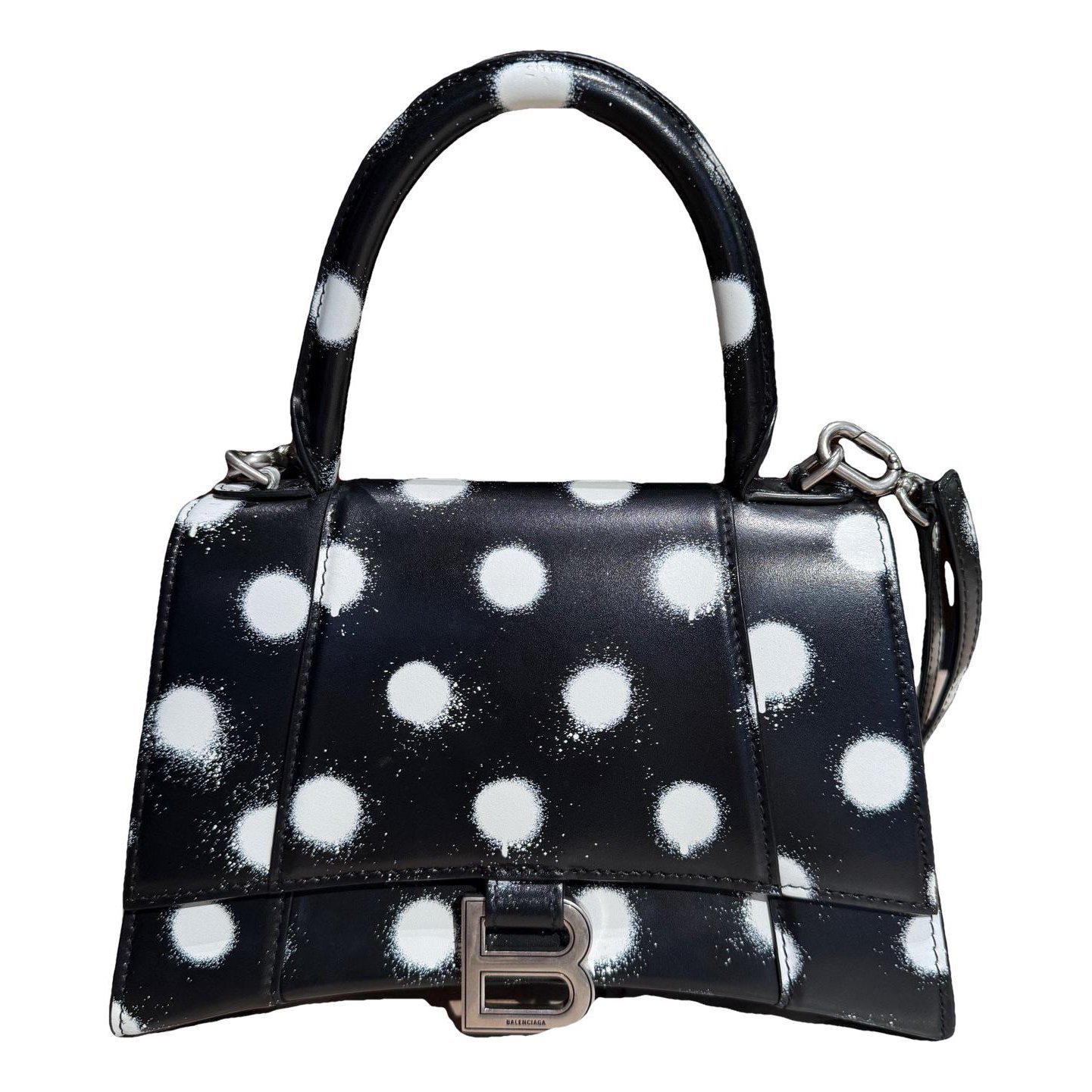Hourglass leather handbag
