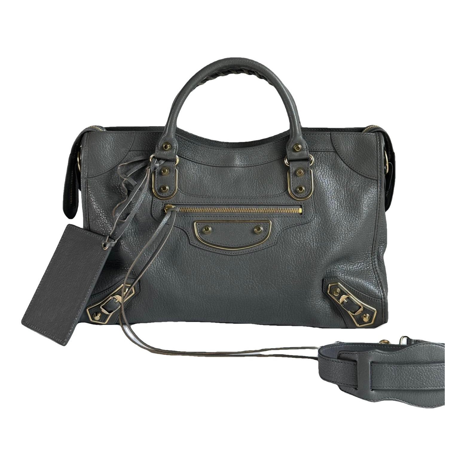 City leather handbag