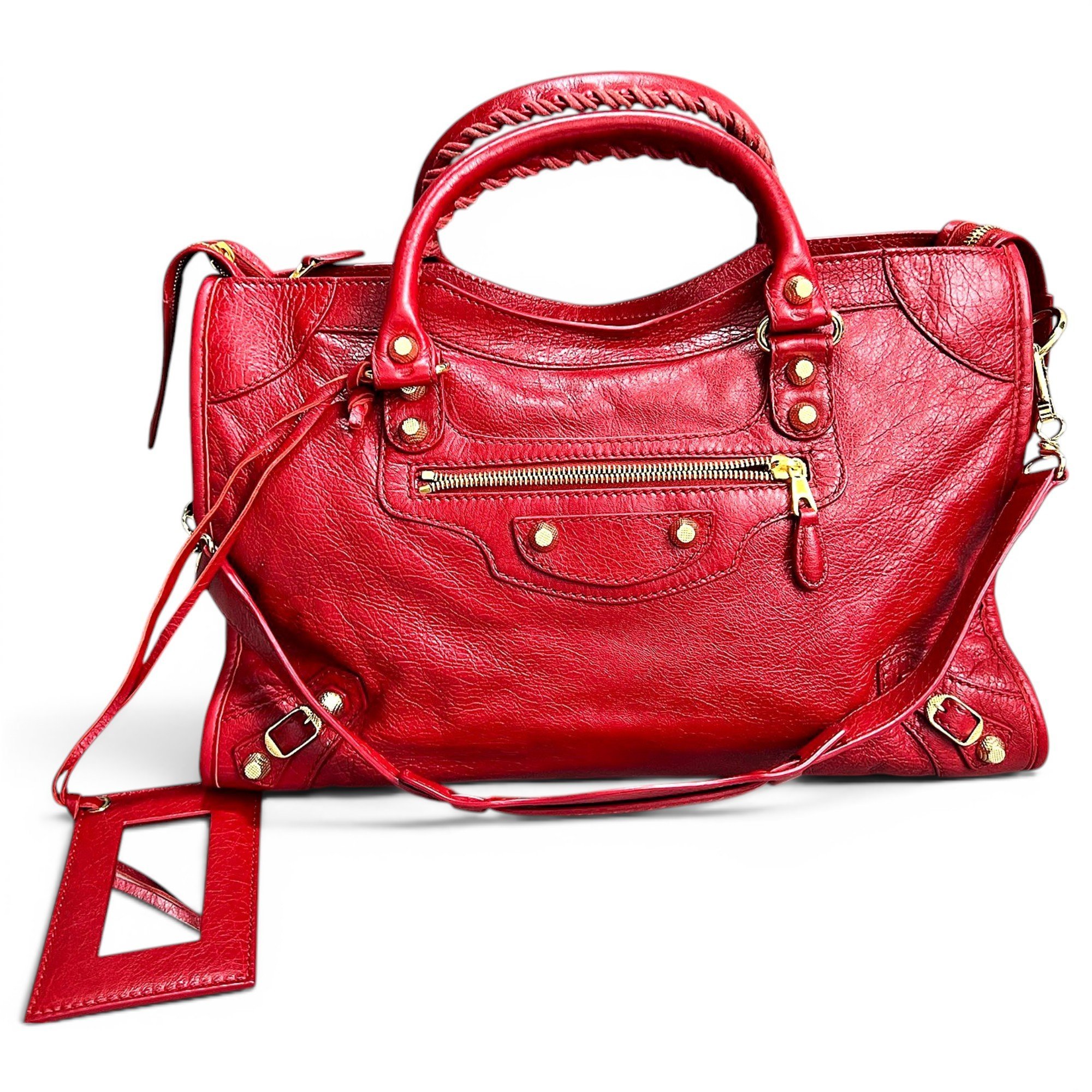 City leather handbag
