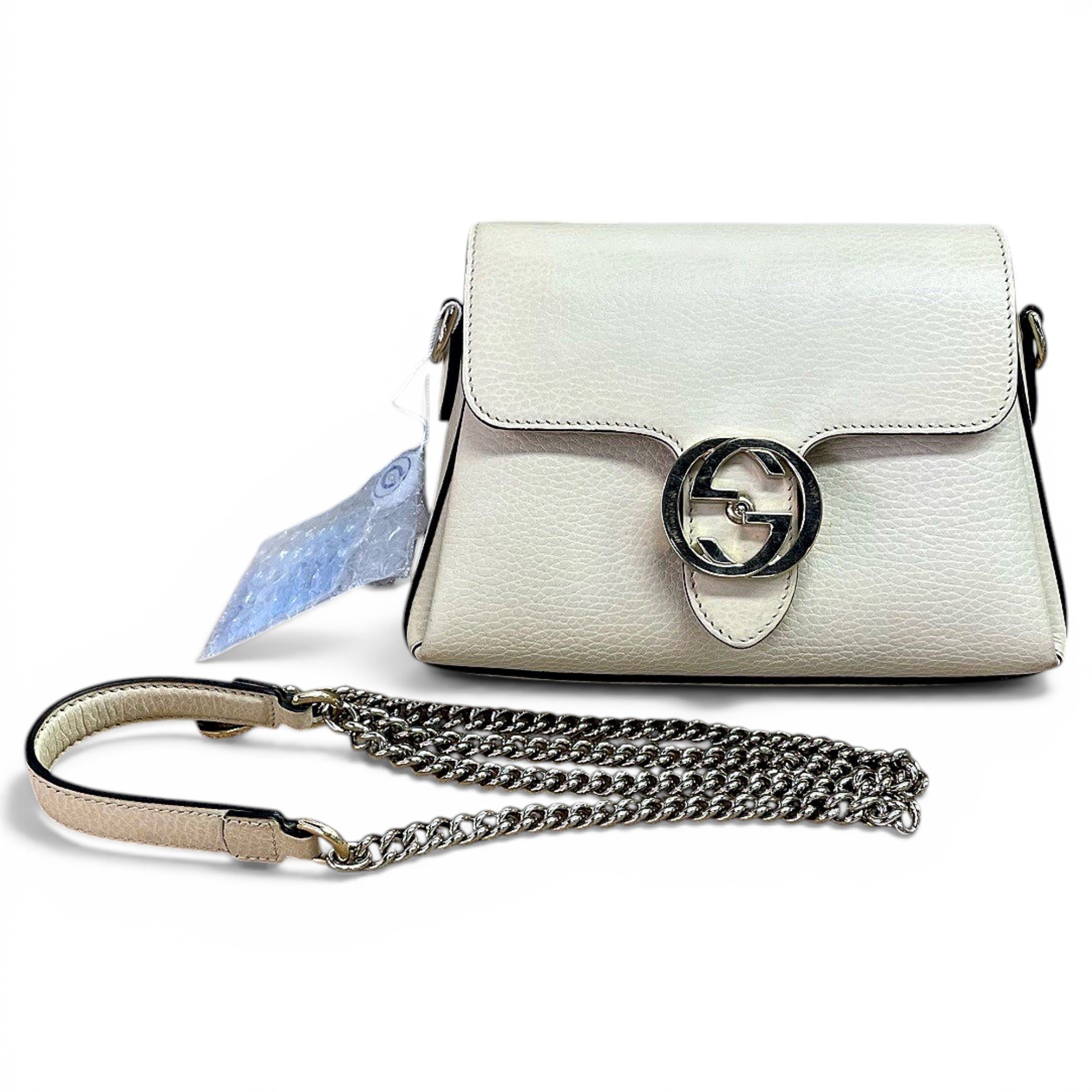 Interlocking leather handbag