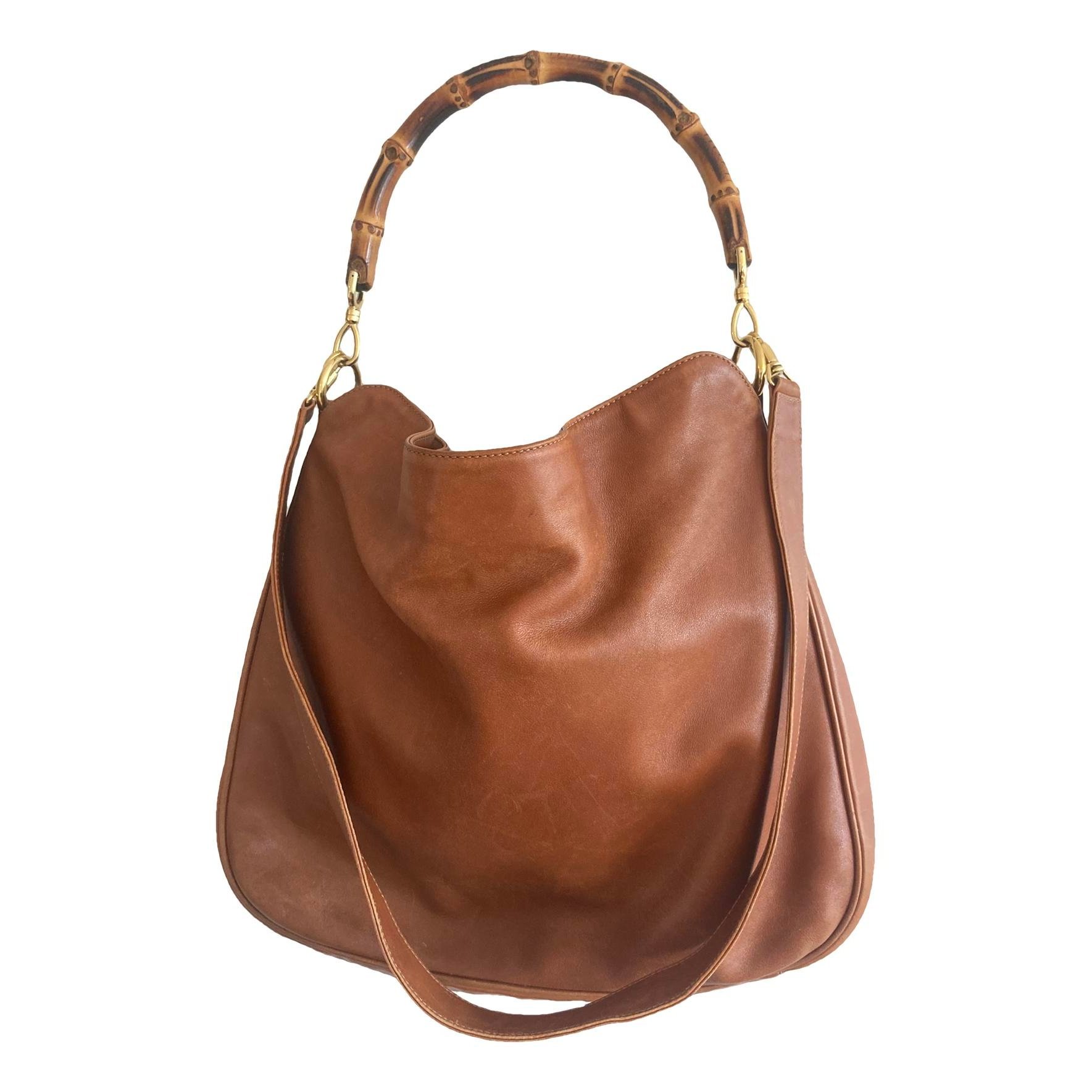 Bamboo Top Handle leather handbag