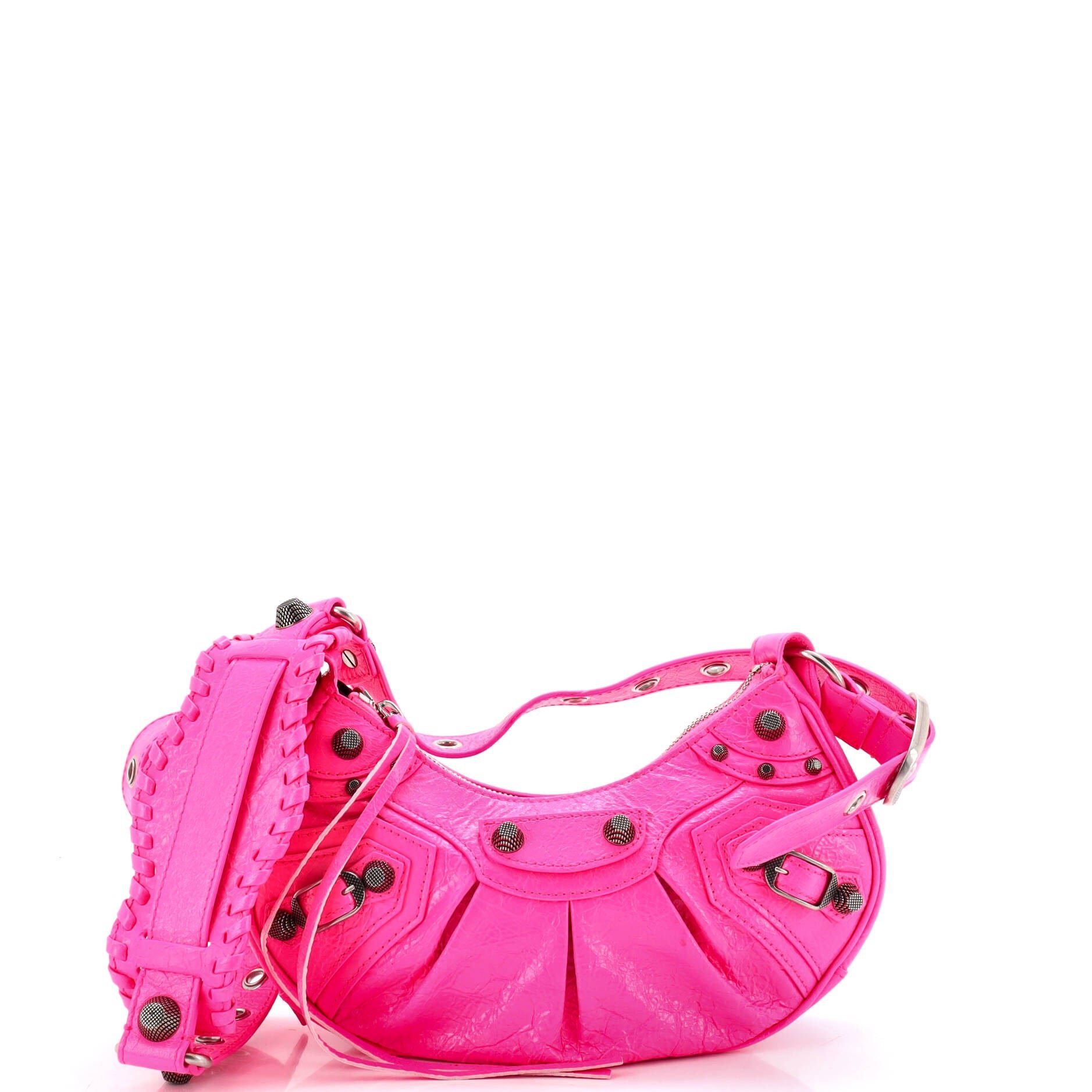 Le Cagole Giant Studs Shoulder Bag Leather XS