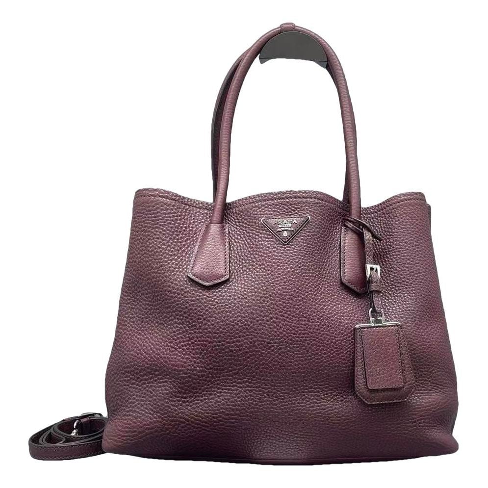 Double leather handbag