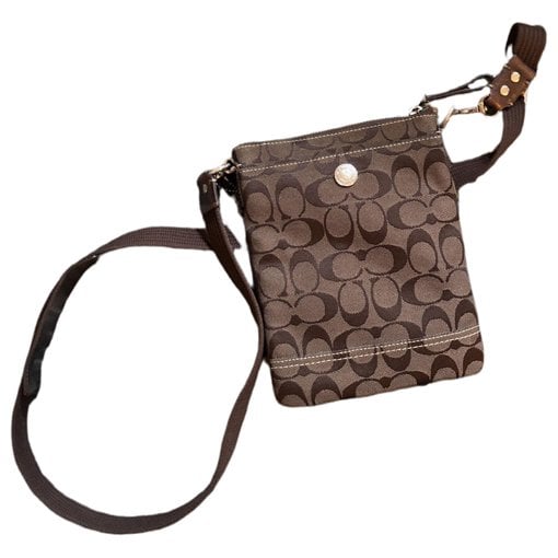 Canvas Courier Crossbody leather crossbody bag
