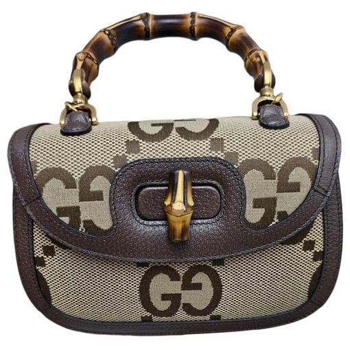 Convertible Bamboo Top Handle leather handbag