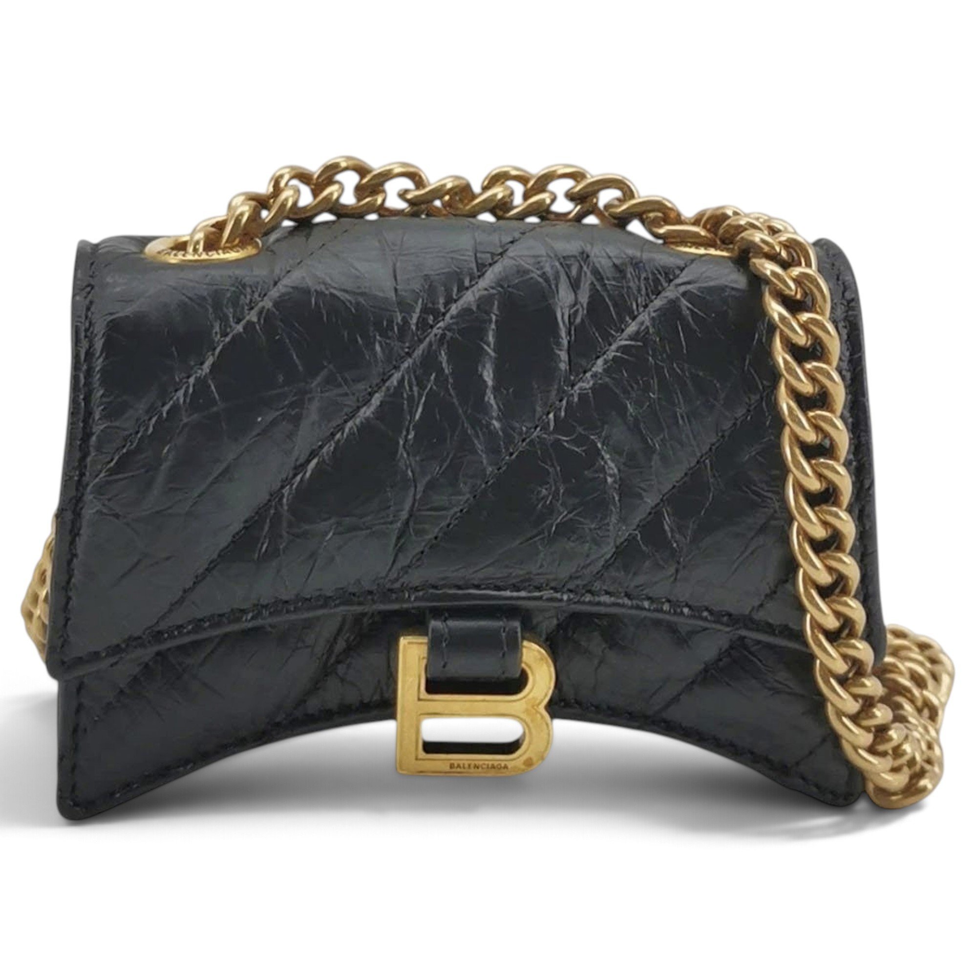Crush leather handbag