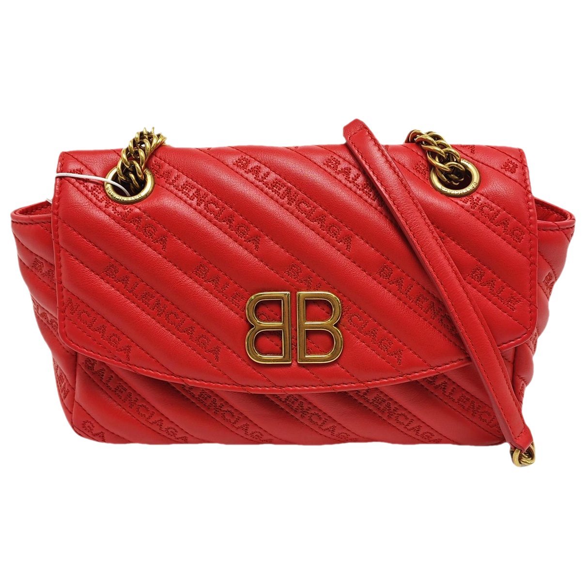 BB chain leather crossbody bag