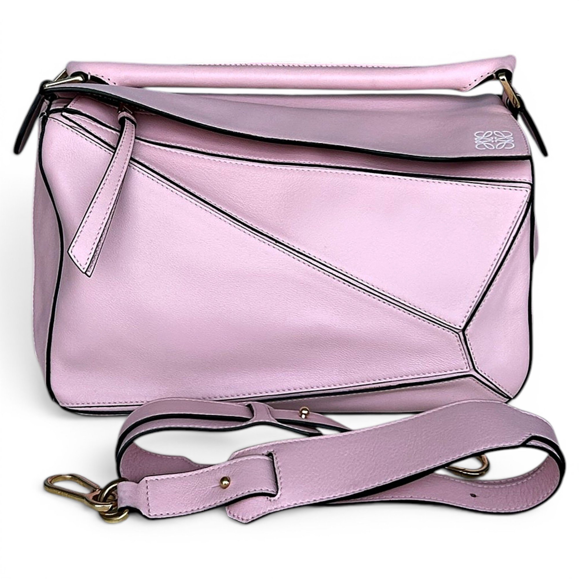 Puzzle leather handbag