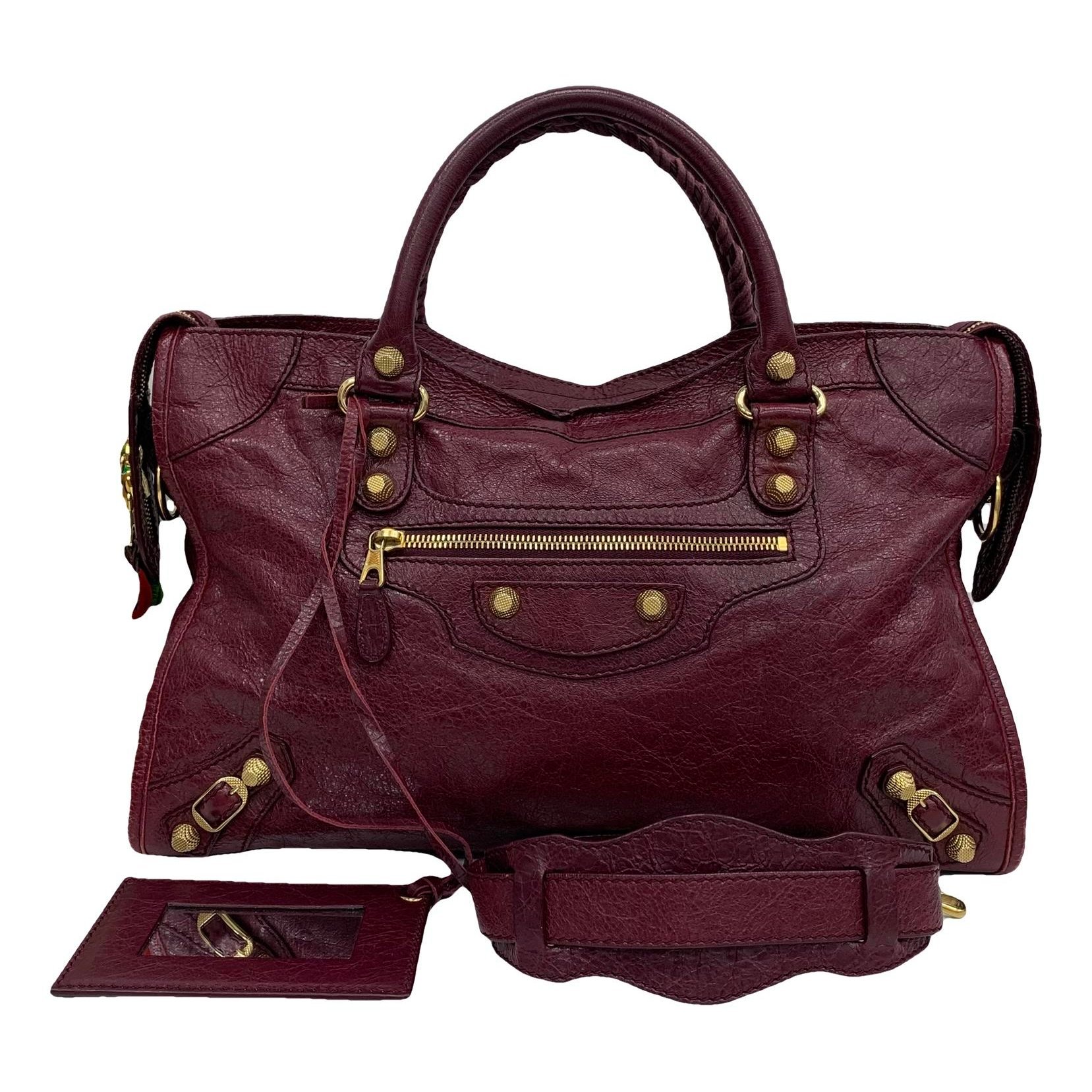 City leather handbag