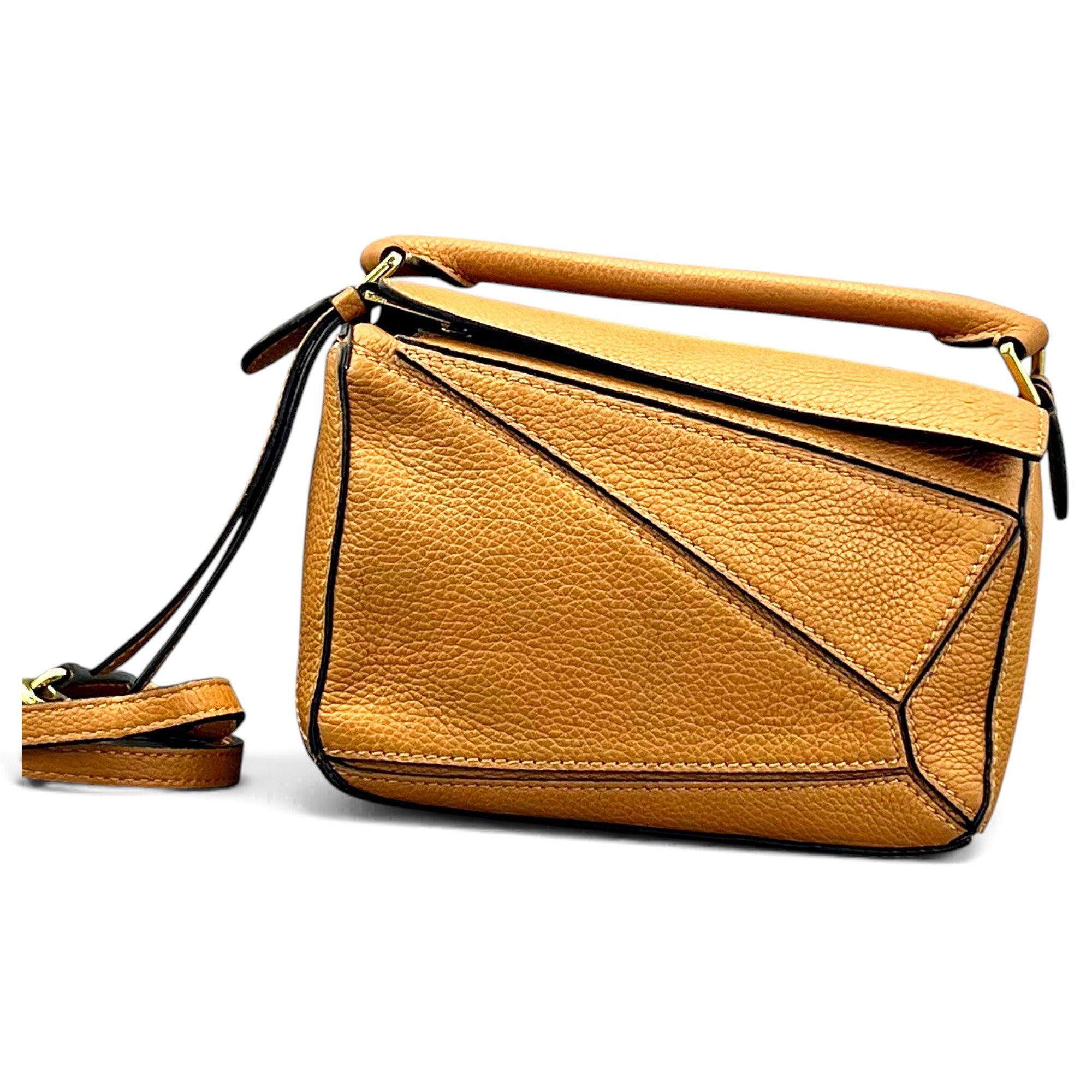 Puzzle leather handbag