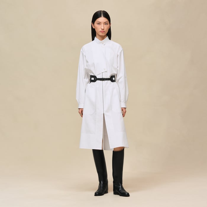Blanc Drawstring Dress