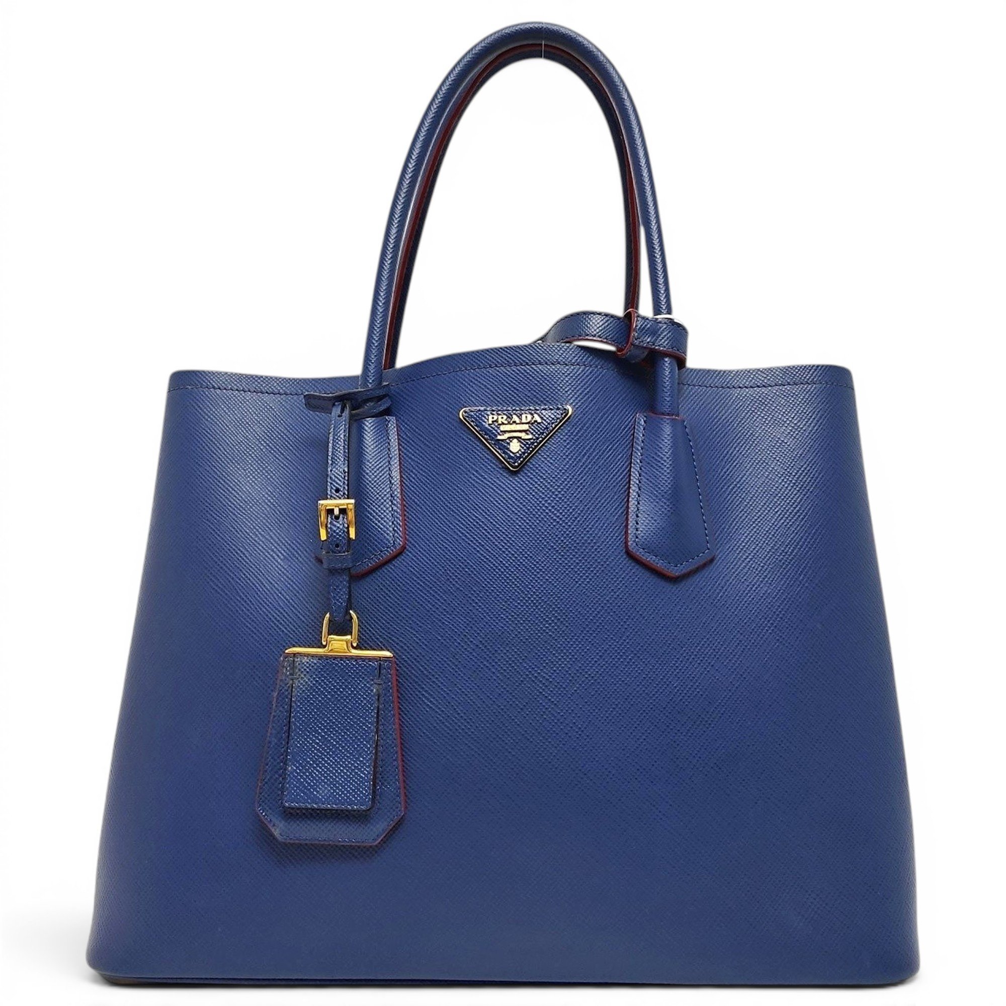Double leather handbag