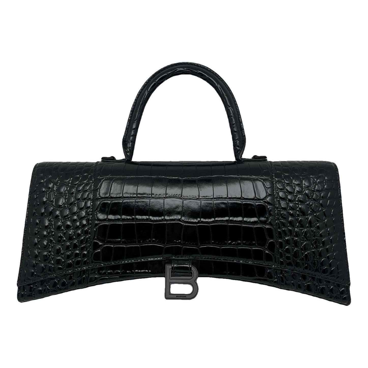 Hourglass leather handbag