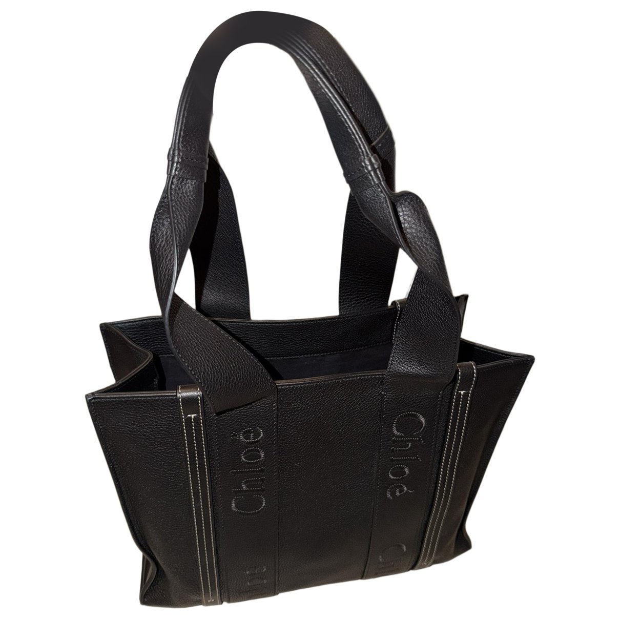 Chloe Woody leather tote