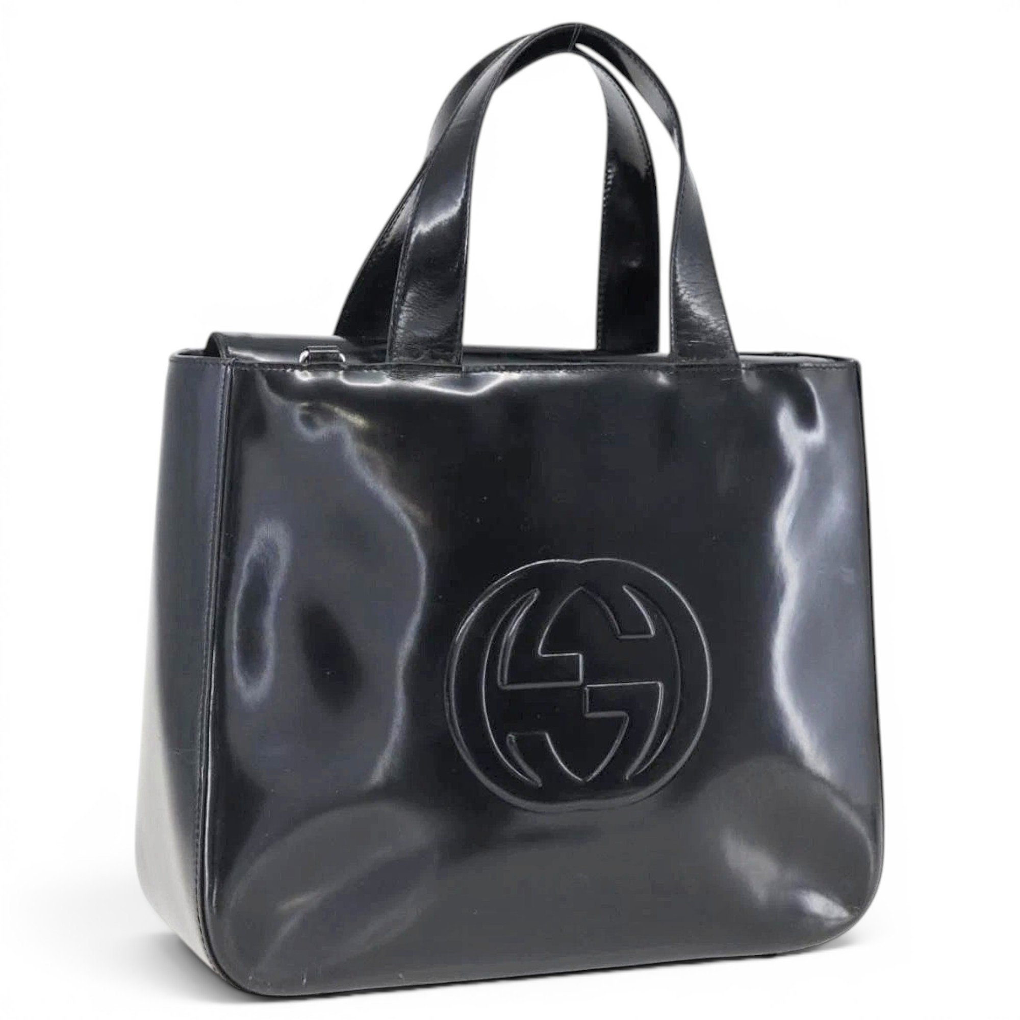 Patent leather handbag