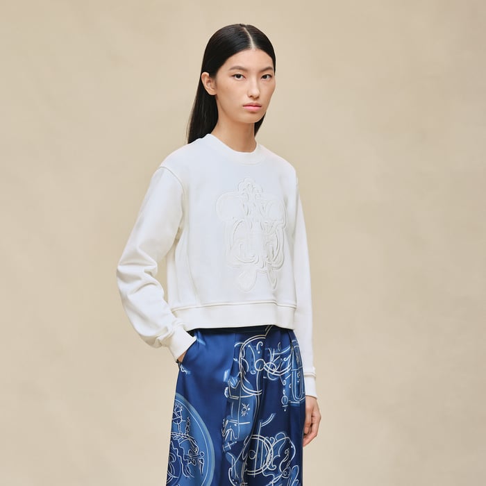Blanc Cassé Sweatshirt With Embroidered Darts