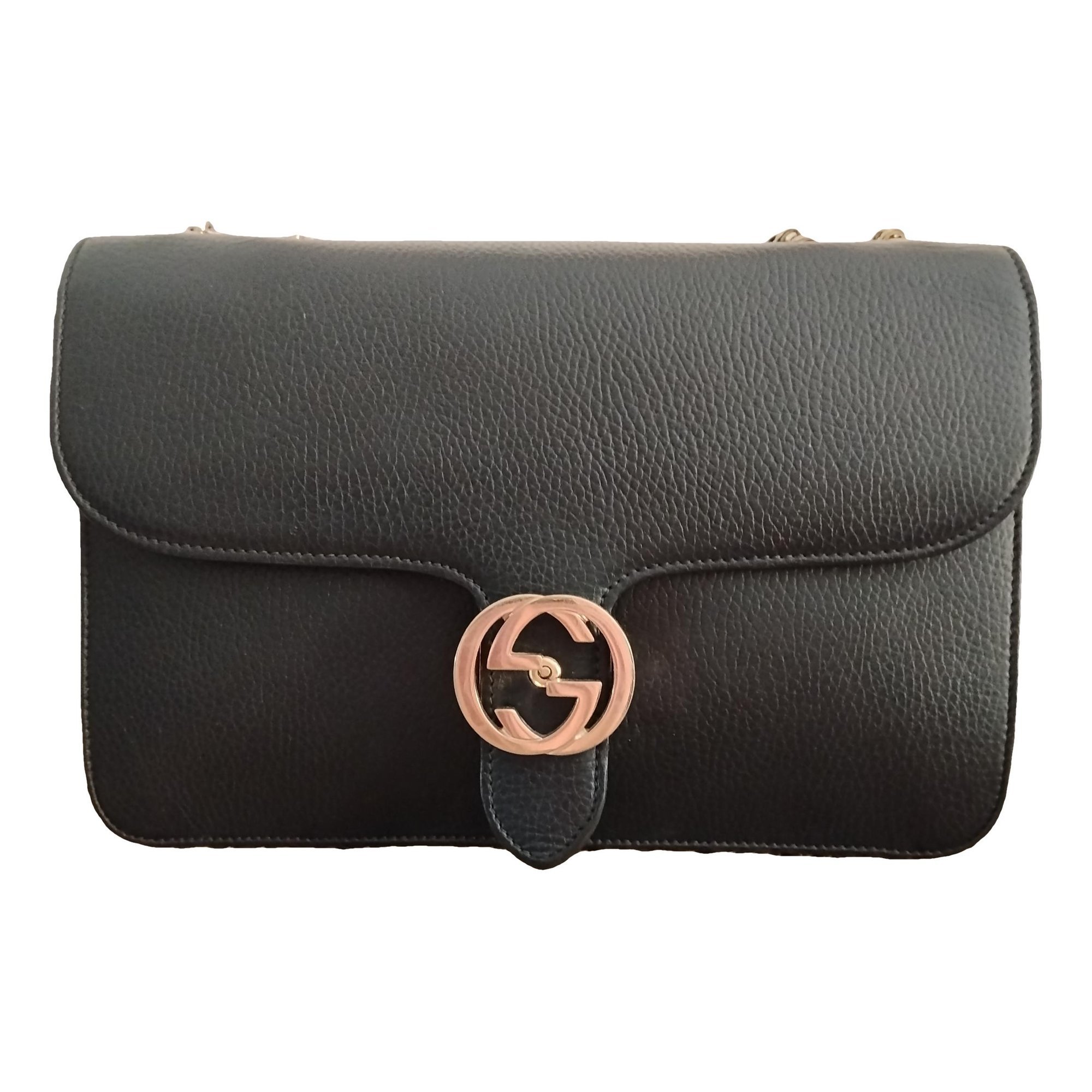Interlocking leather crossbody bag