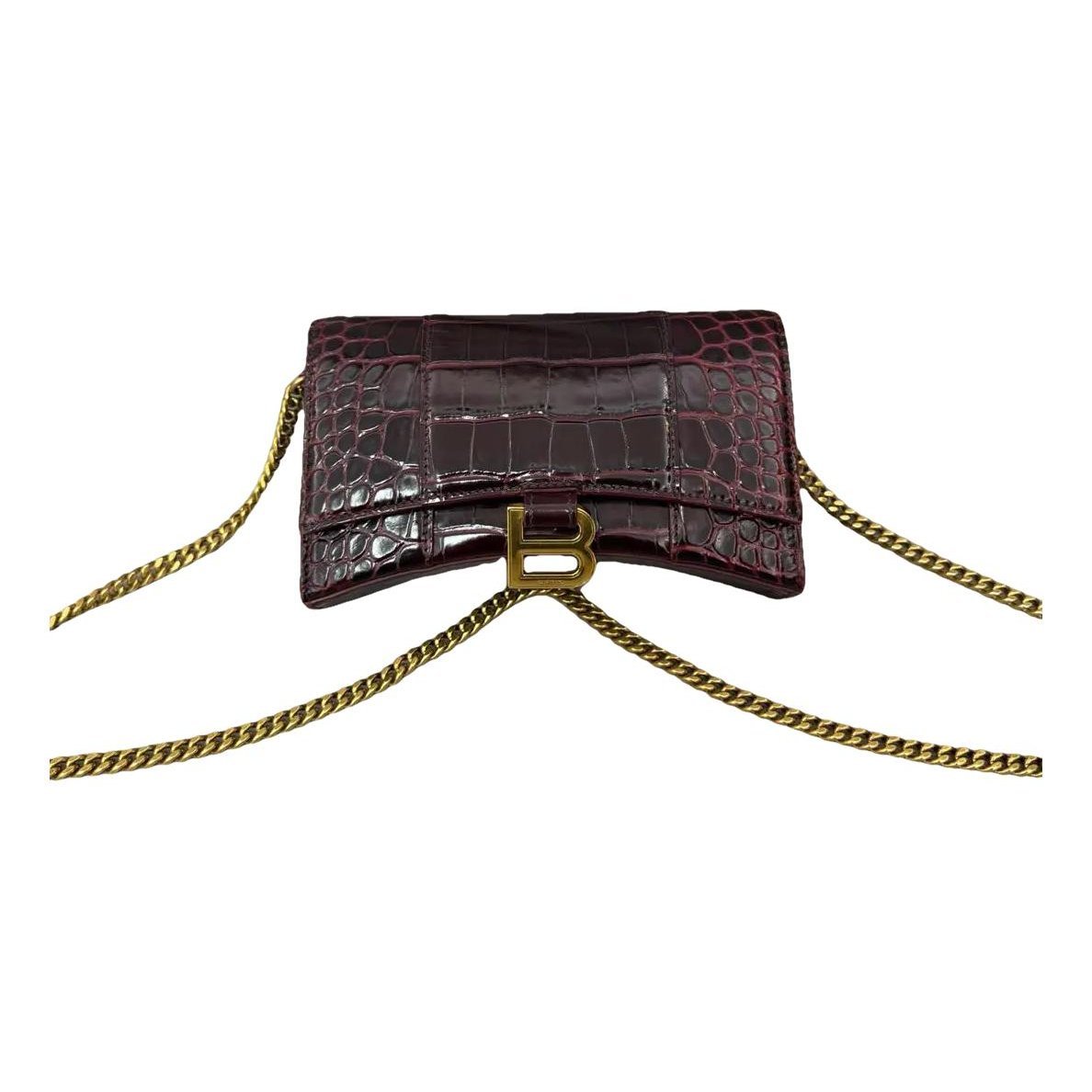 Hourglass leather handbag