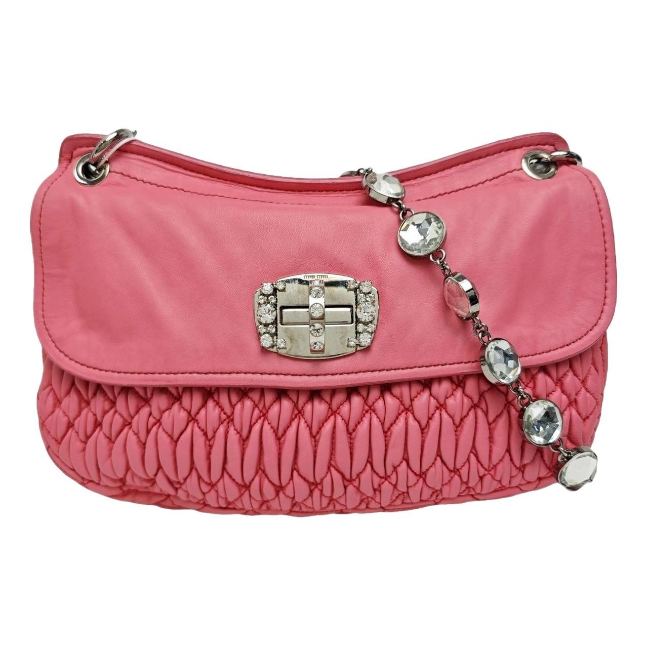 Miu Crystal leather handbag