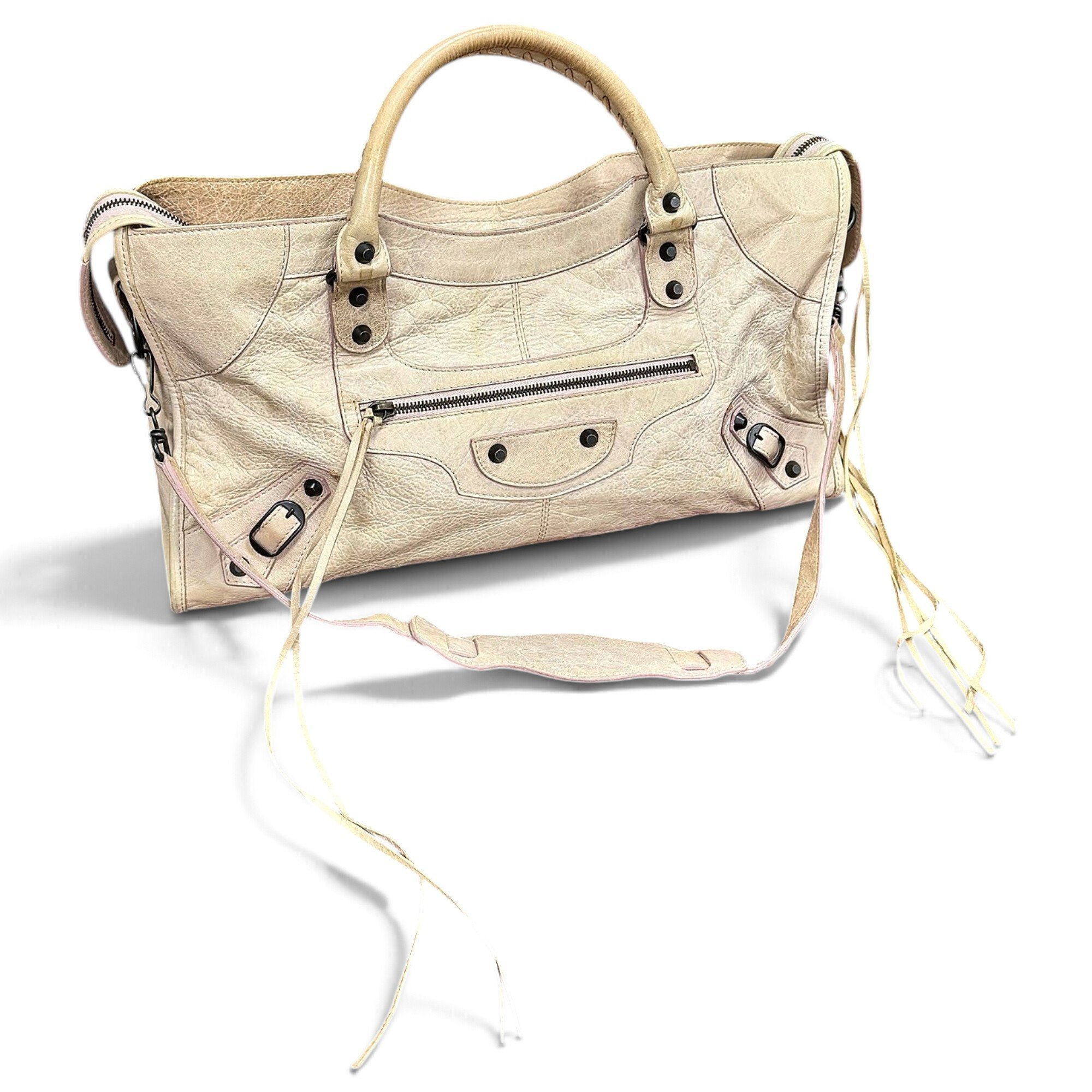 City leather handbag