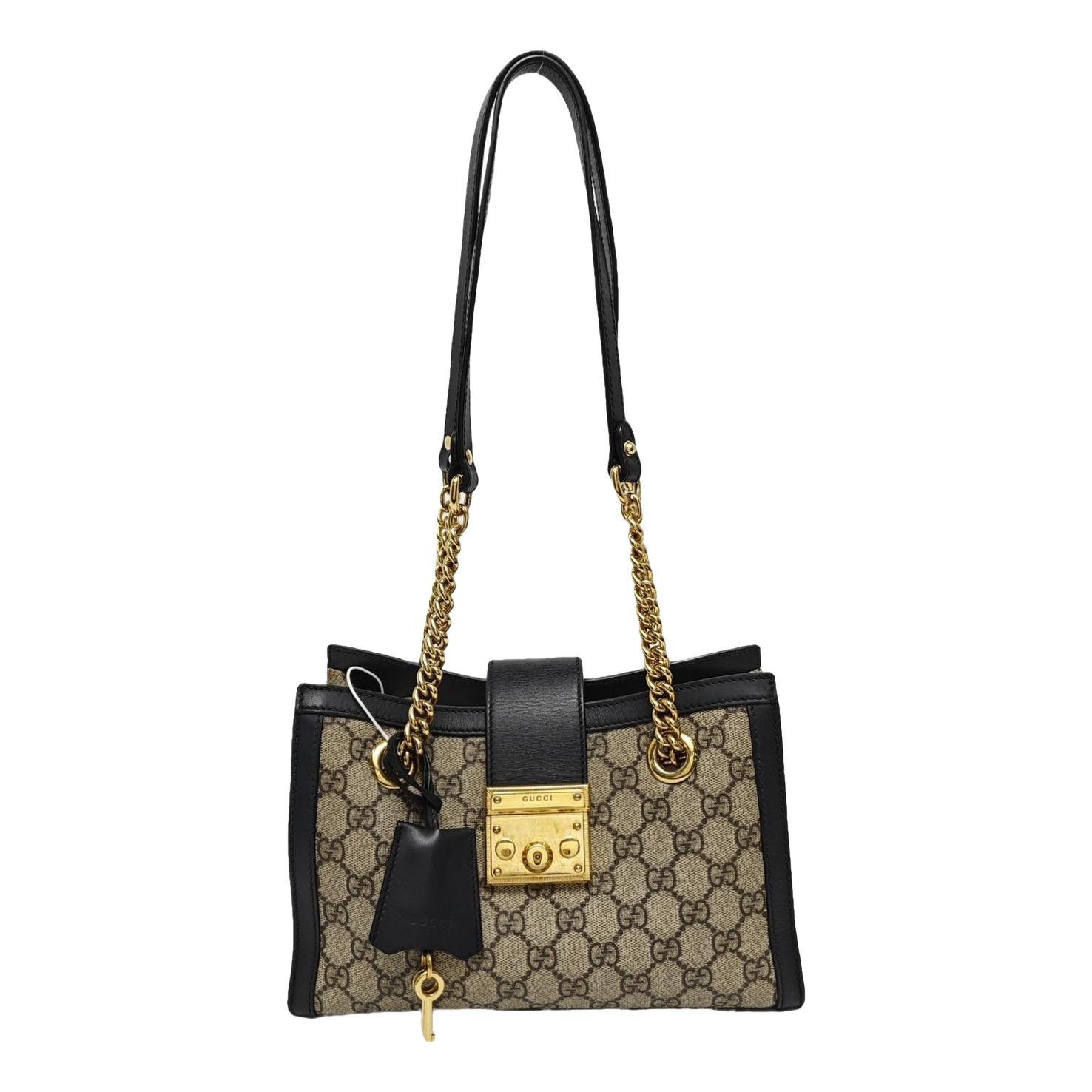 Padlock leather handbag