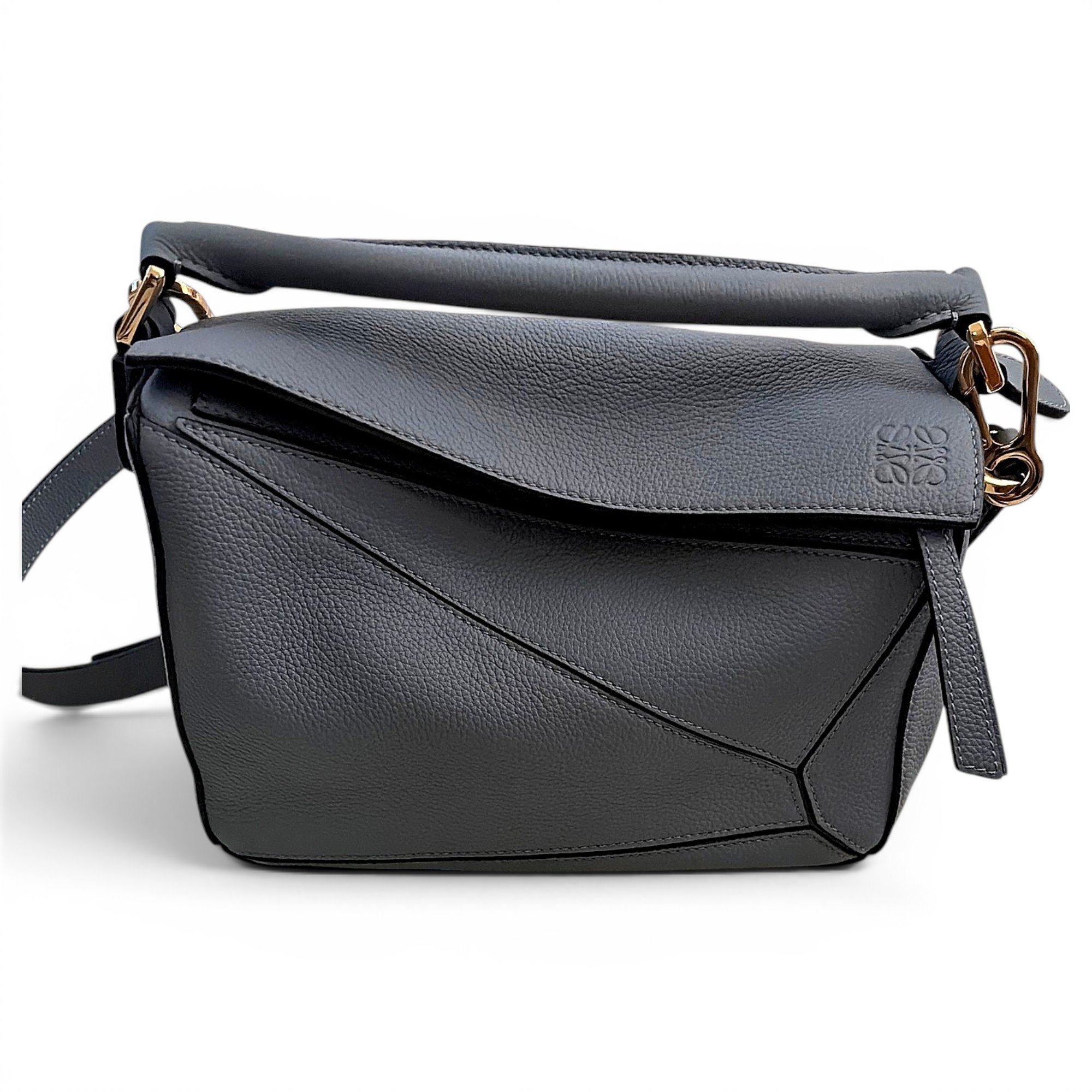 Puzzle leather handbag