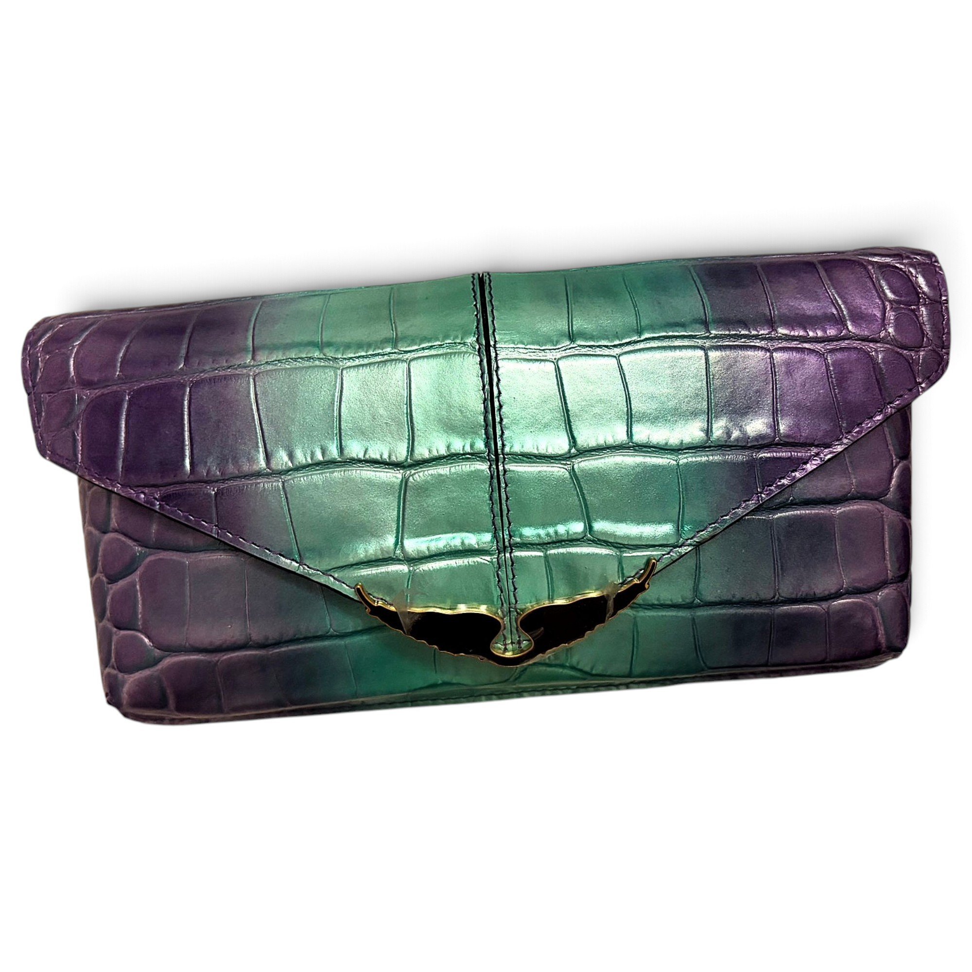 Leather clutch bag