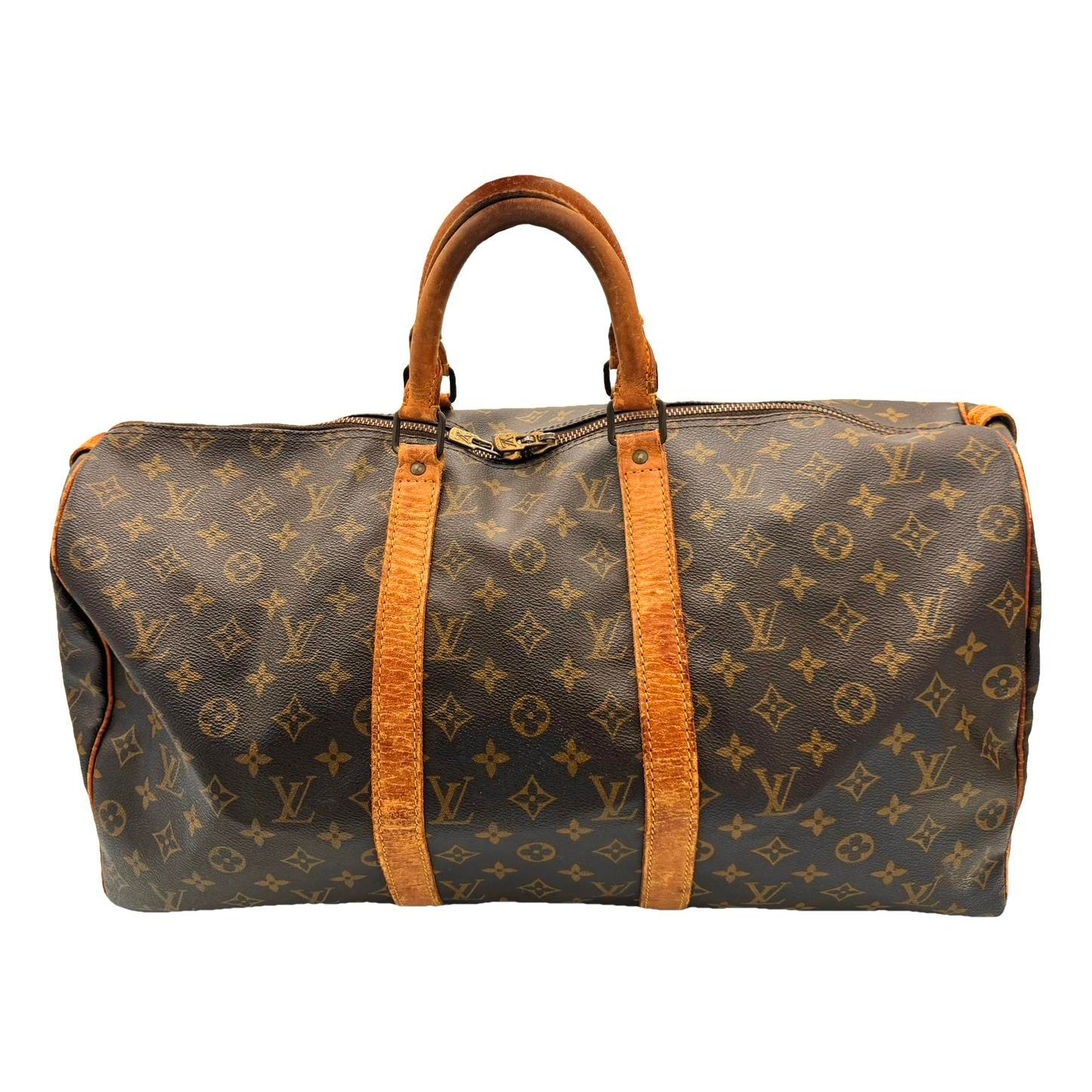 Keepall leather travel bag