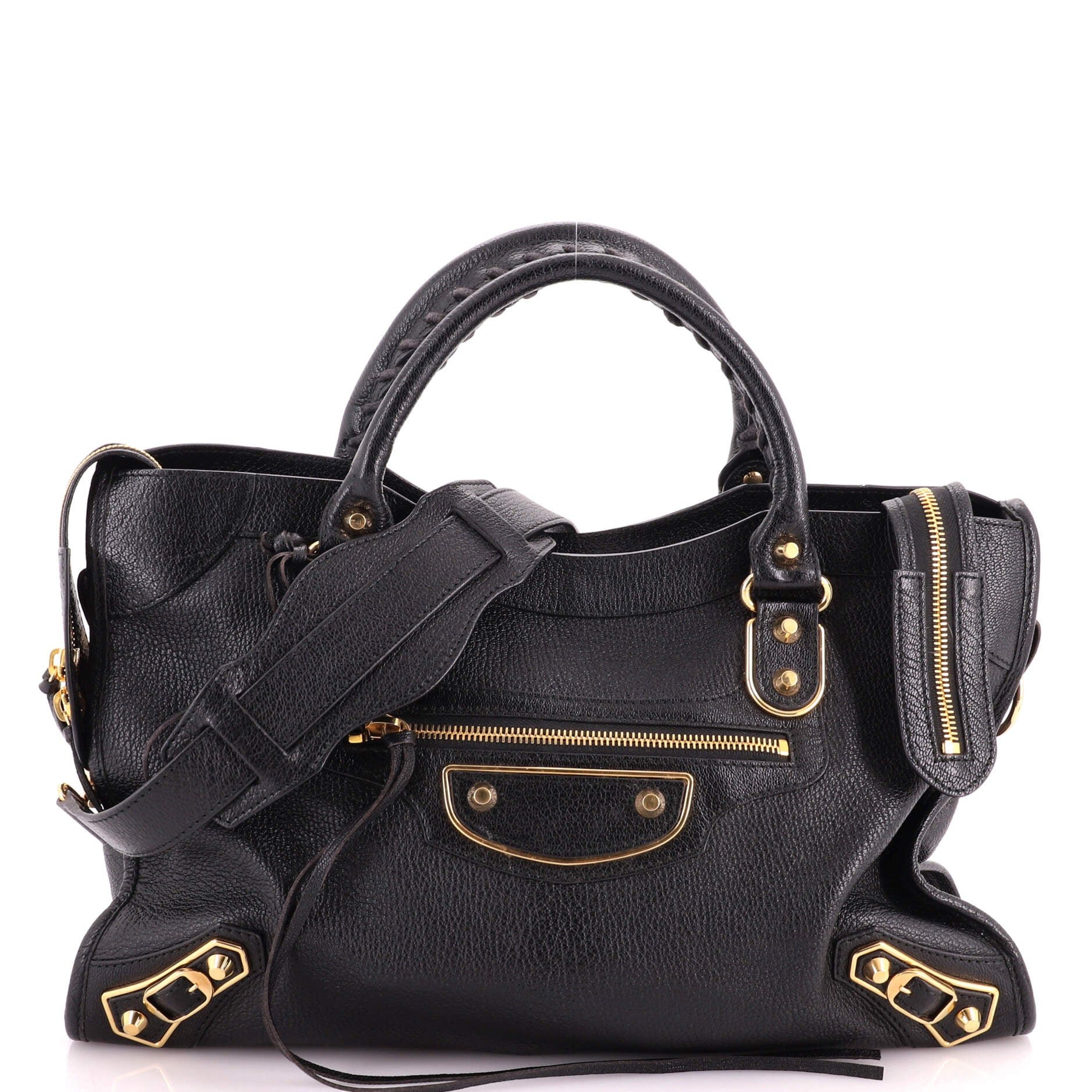 City Classic Metallic Edge Bag Leather Medium