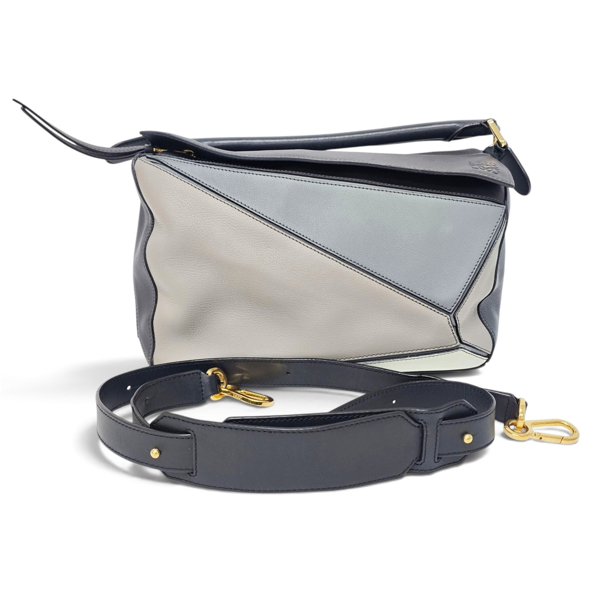 Puzzle leather handbag