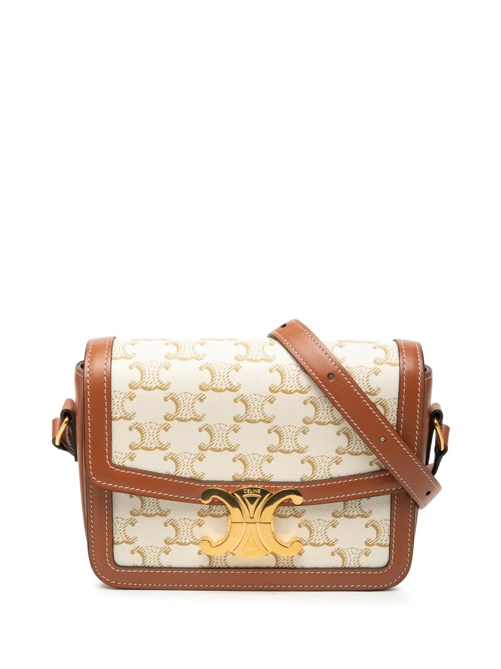 2021 Teen Triomphe Coated Canvas and Calfskin Triomphe crossbody bag