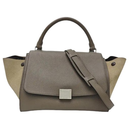 Trapèze leather handbag