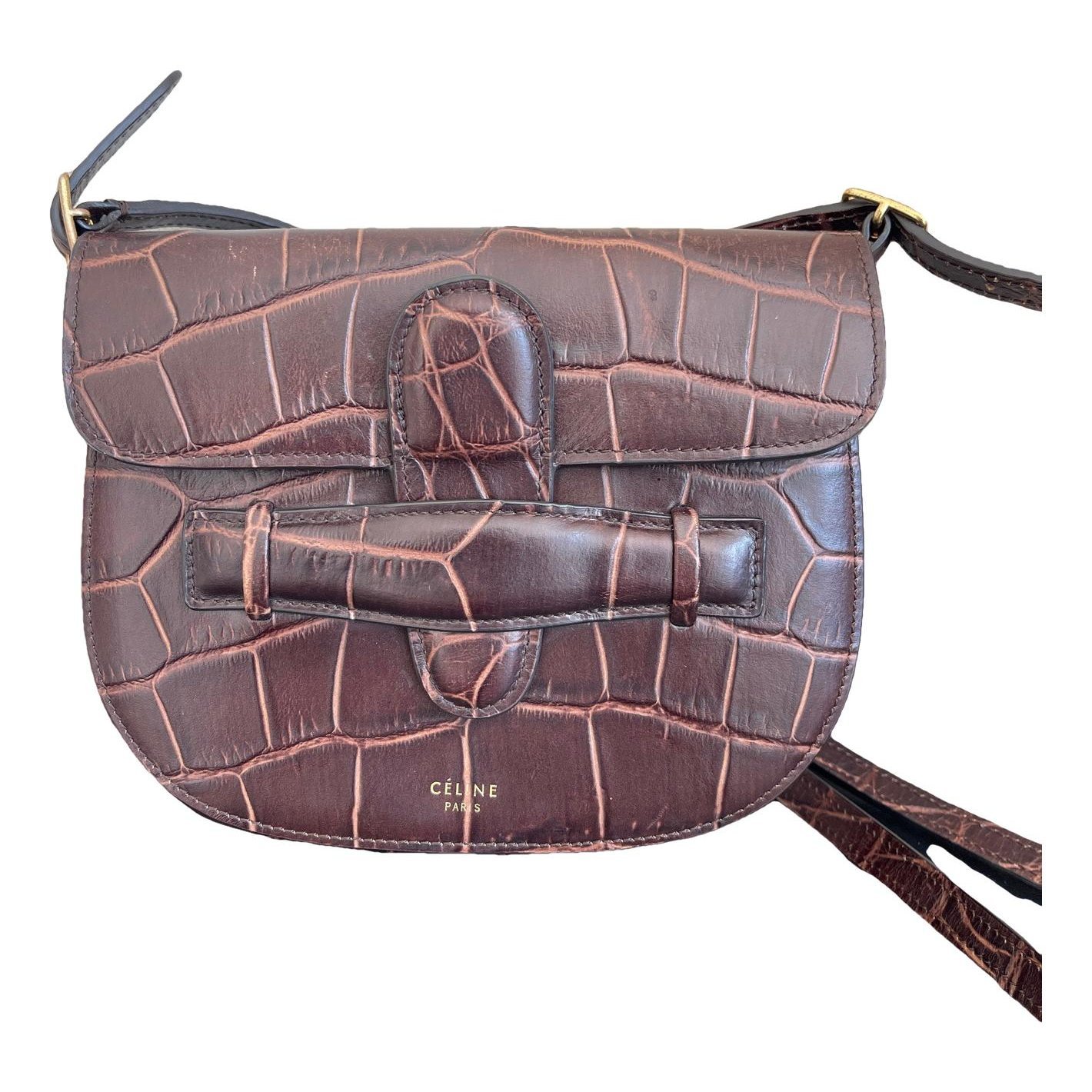 Symmetrical leather crossbody bag