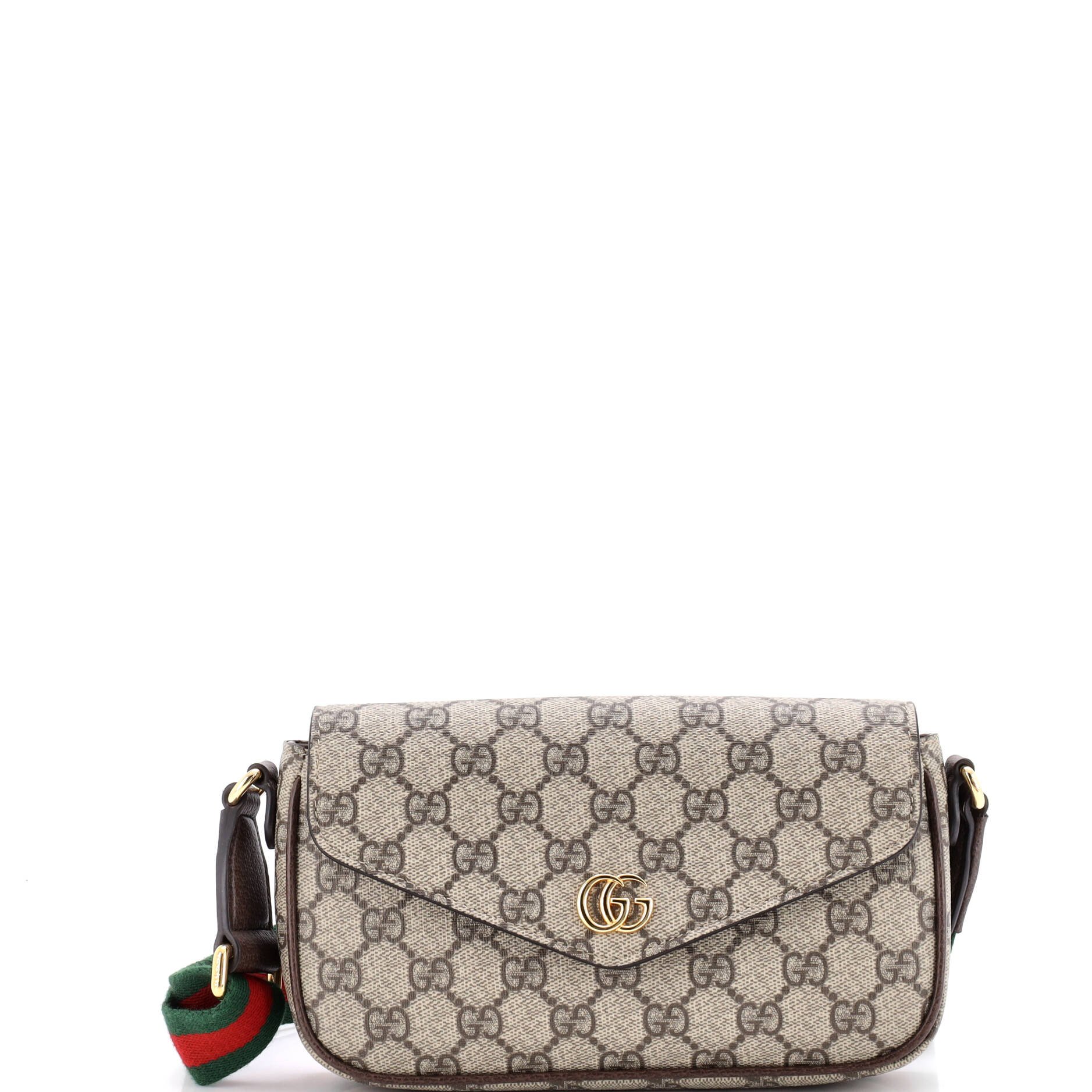 Gucci Ophidia Envelope Flap Shoulder Bag GG Coated Canvas Mini