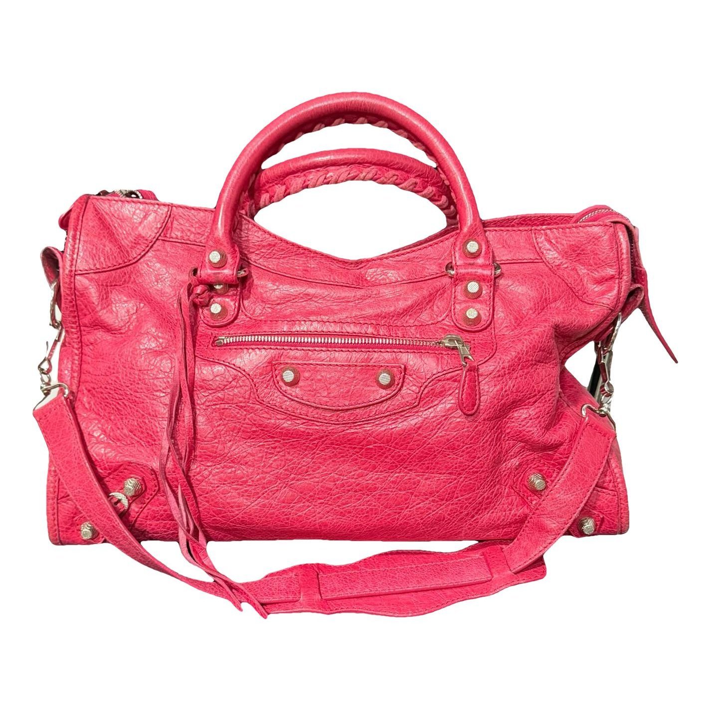 City leather handbag