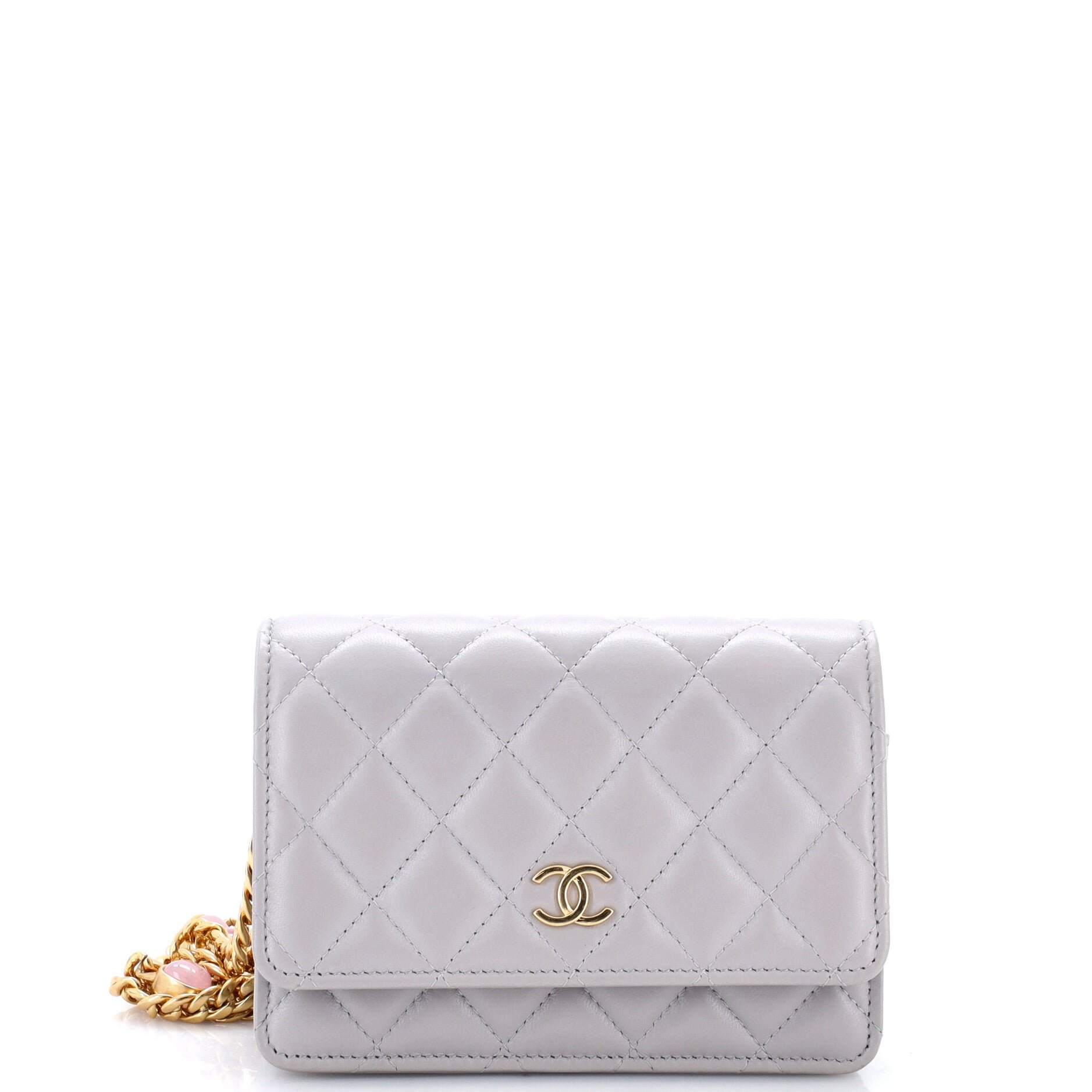 Pearl Samba Resin Wallet on Chain Quilted Calfskin Mini
