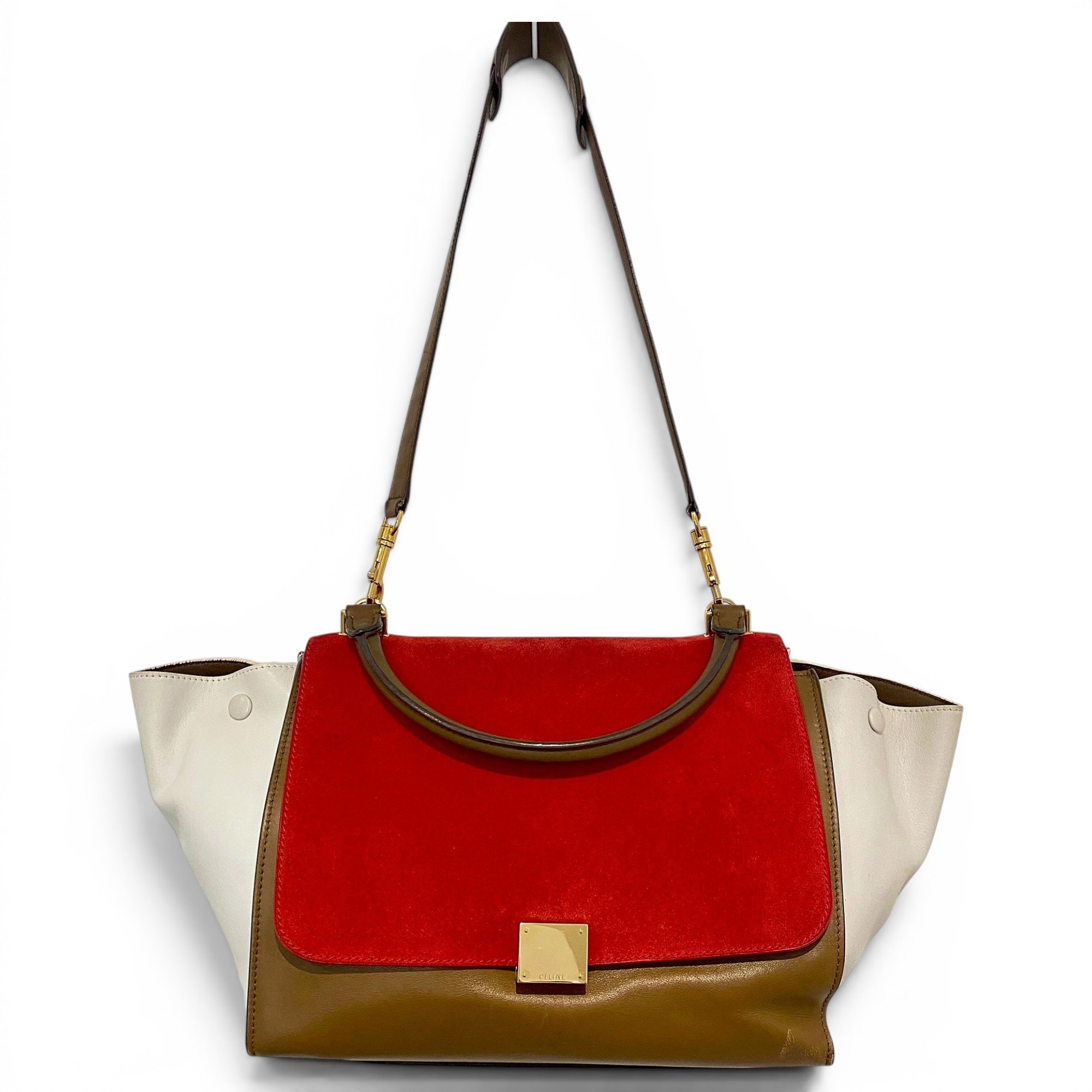 Trapèze leather handbag