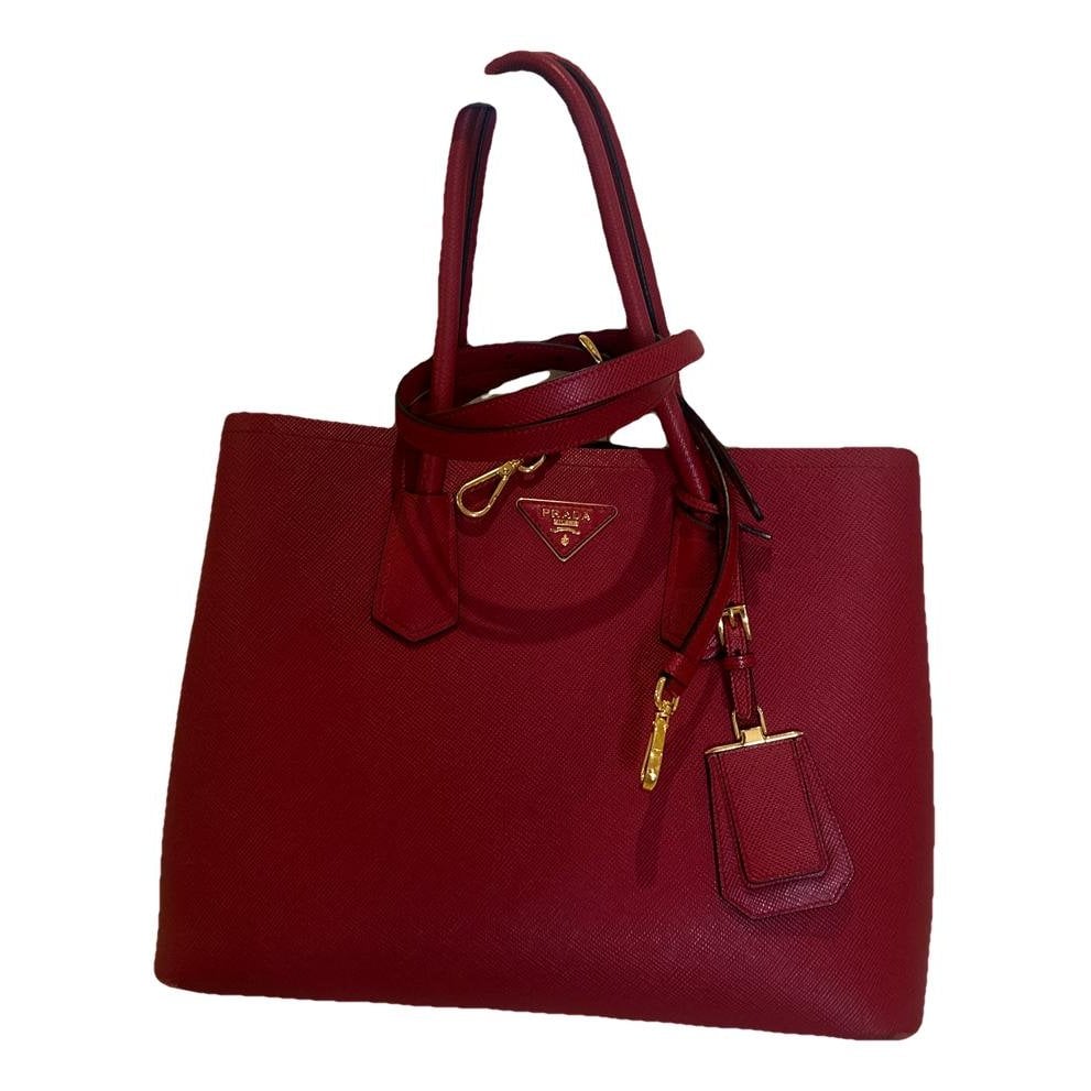 Double leather handbag