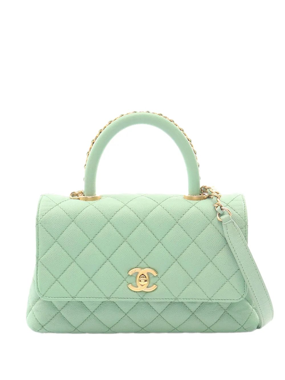 2021-2026 Mini Quilted Caviar Coco Chain Top Handle Bag satchel