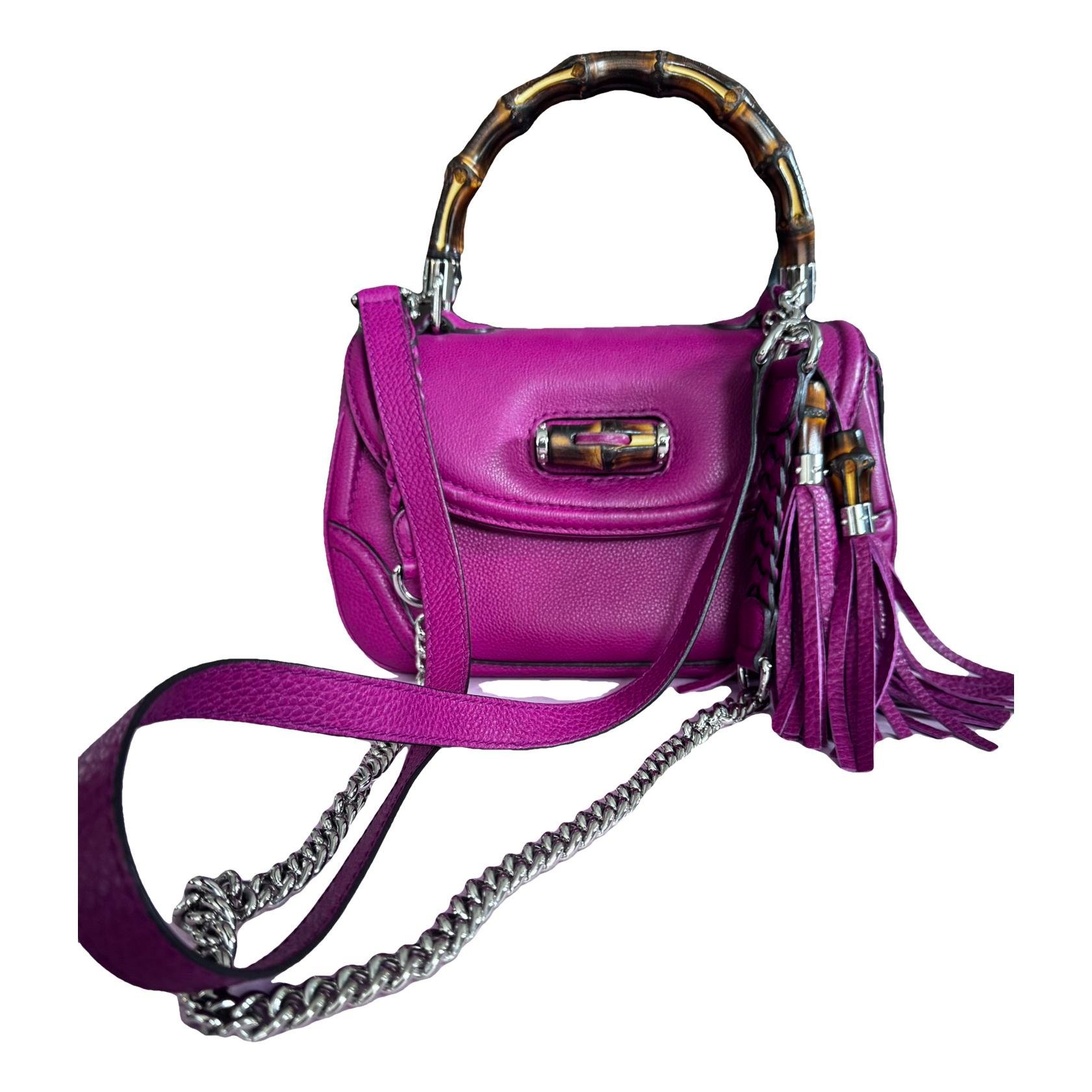 Bamboo Top Handle leather handbag