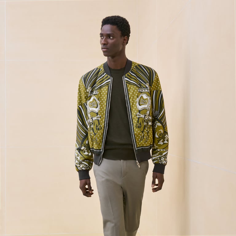 "Cheval Punk Bandana" rib-trim jacket
