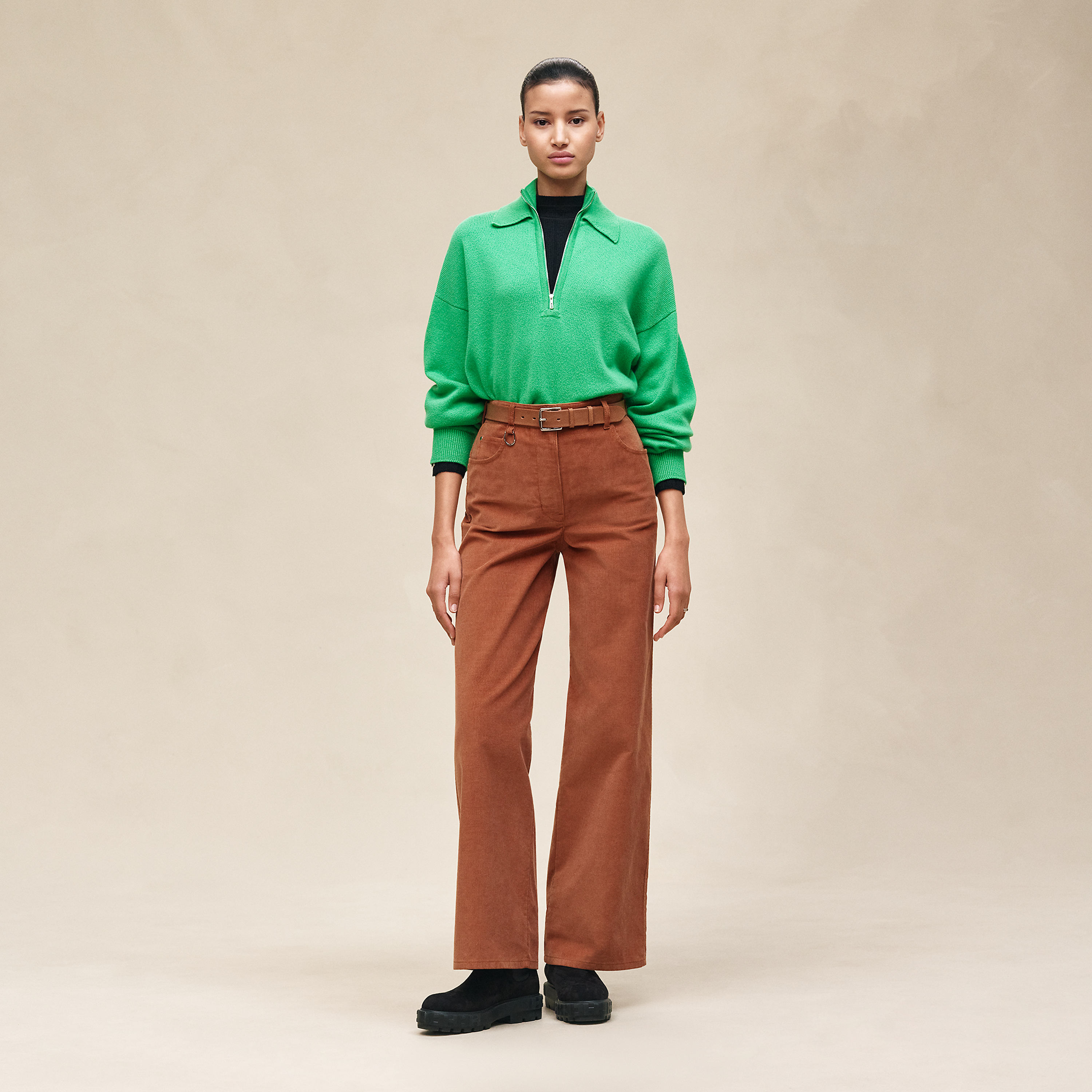 Pantalon droit taille haute