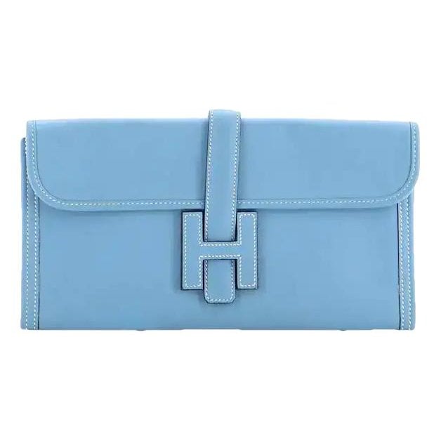 Hermes Jige Elan 29 Handbag Blue Jean Swift Leather