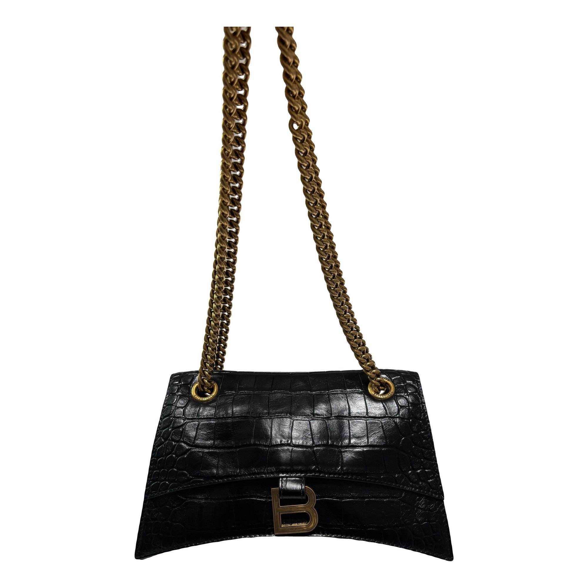 Crush leather handbag