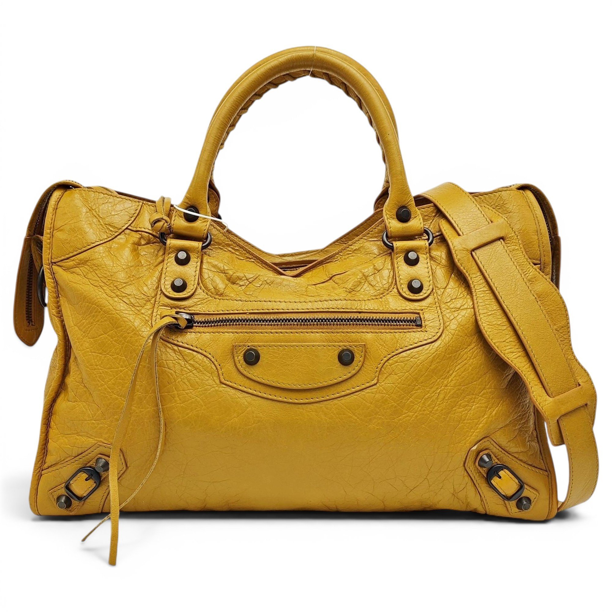 City leather handbag