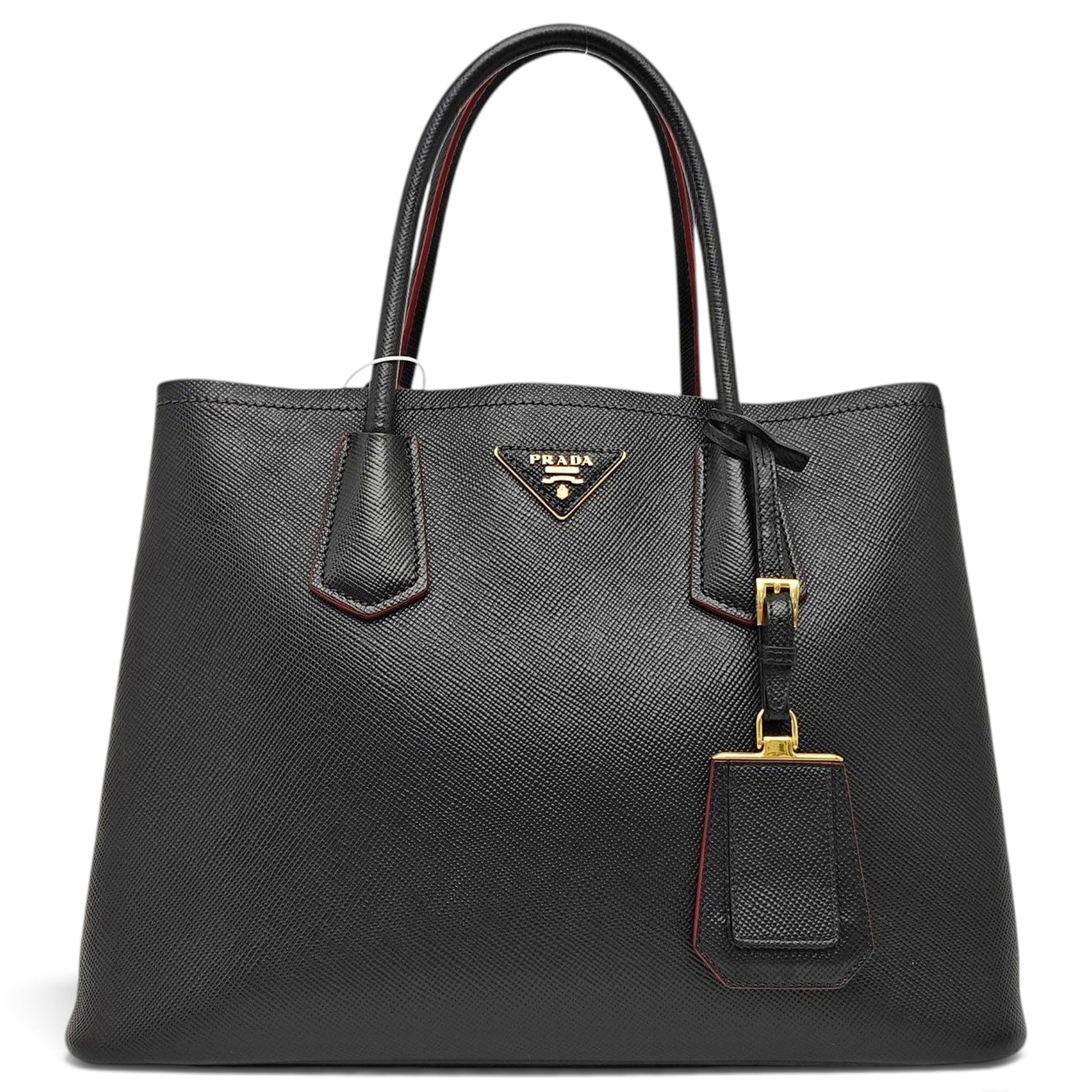 Double leather handbag