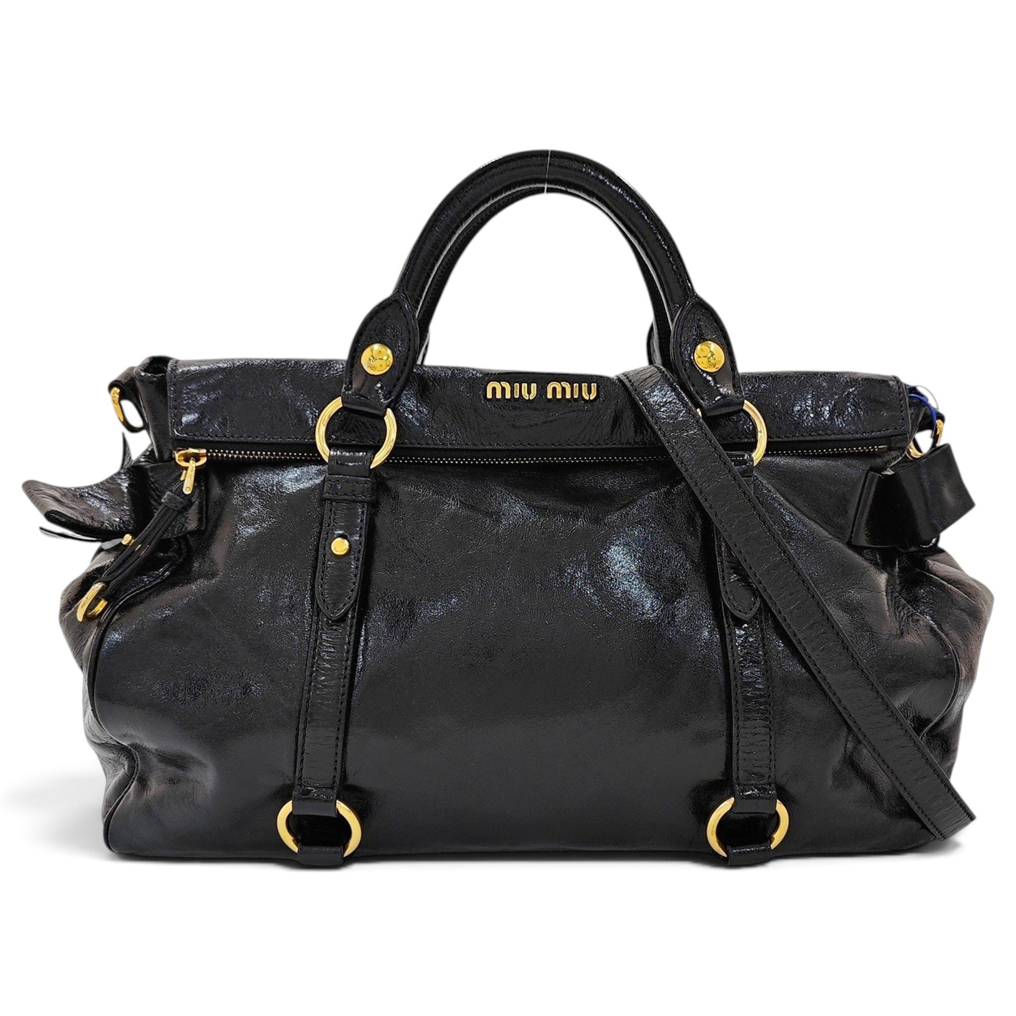 Bow bag leather handbag