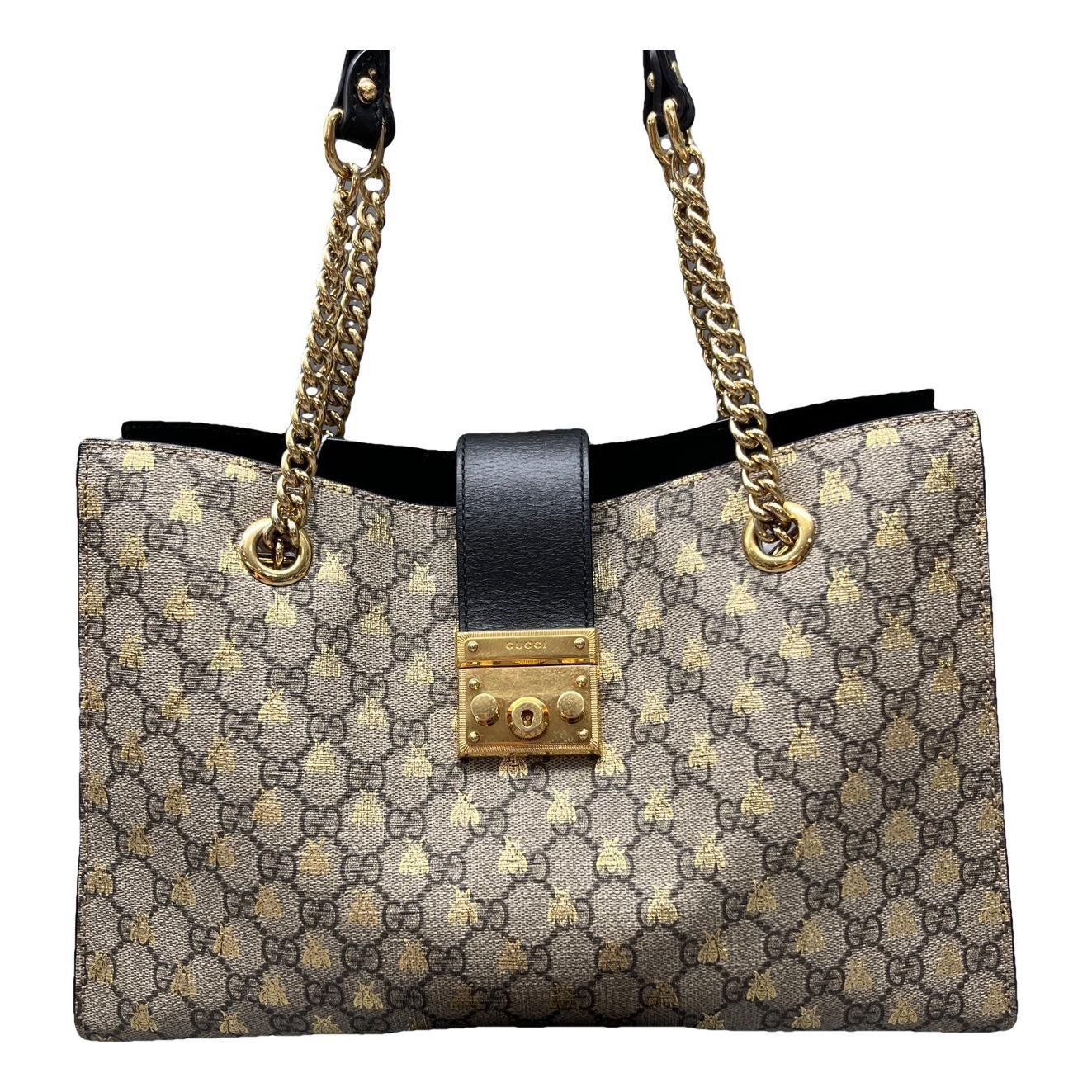 Padlock leather handbag